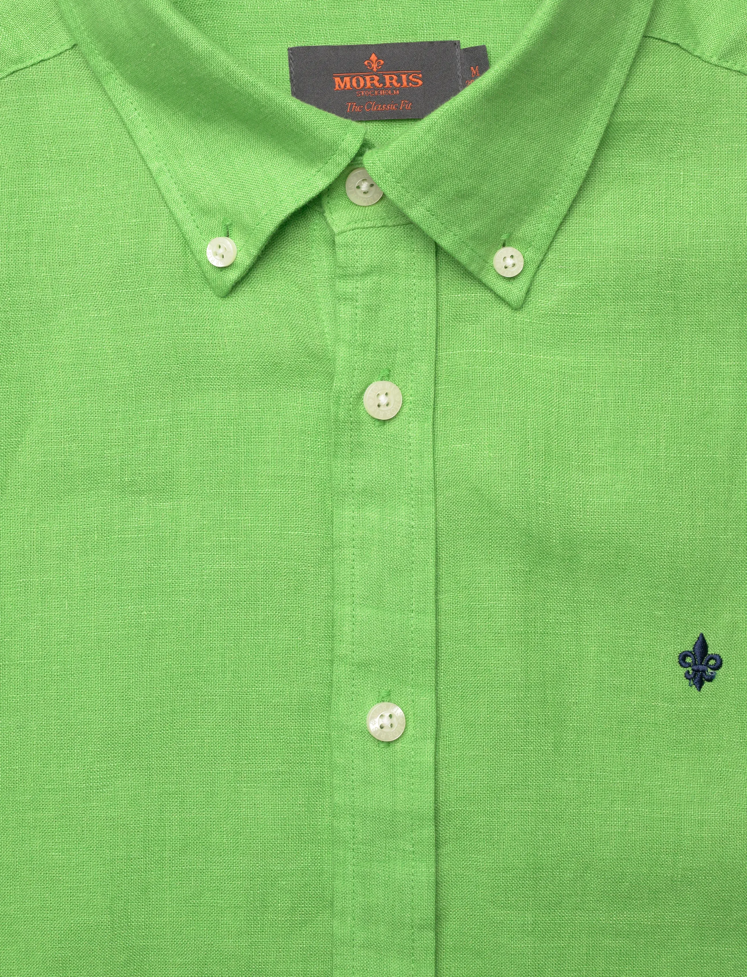 Morris - Douglas Linen Shirt-Classic Fit - leinenhemden - green - 2