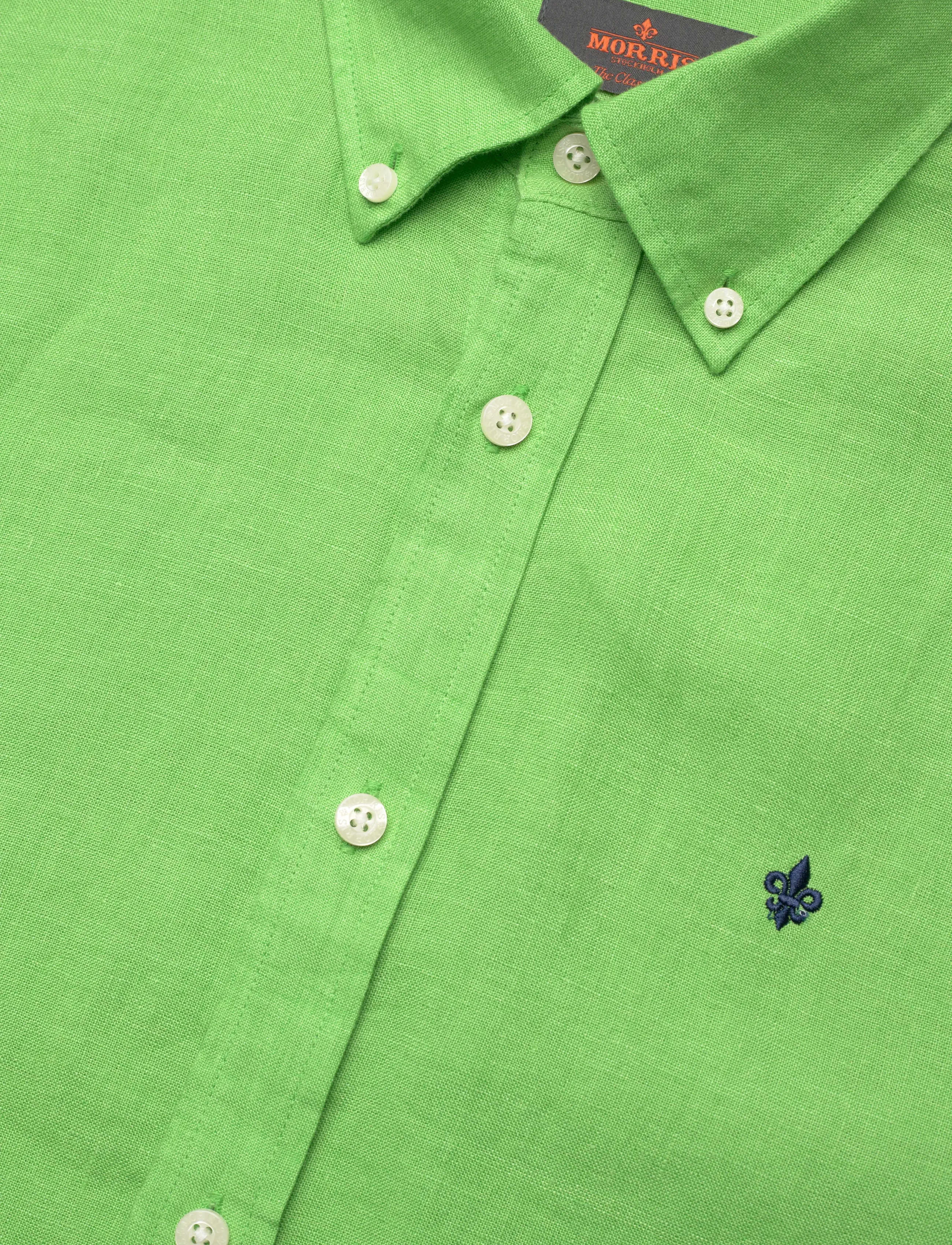 Morris - Douglas Linen Shirt-Classic Fit - leinenhemden - green - 3