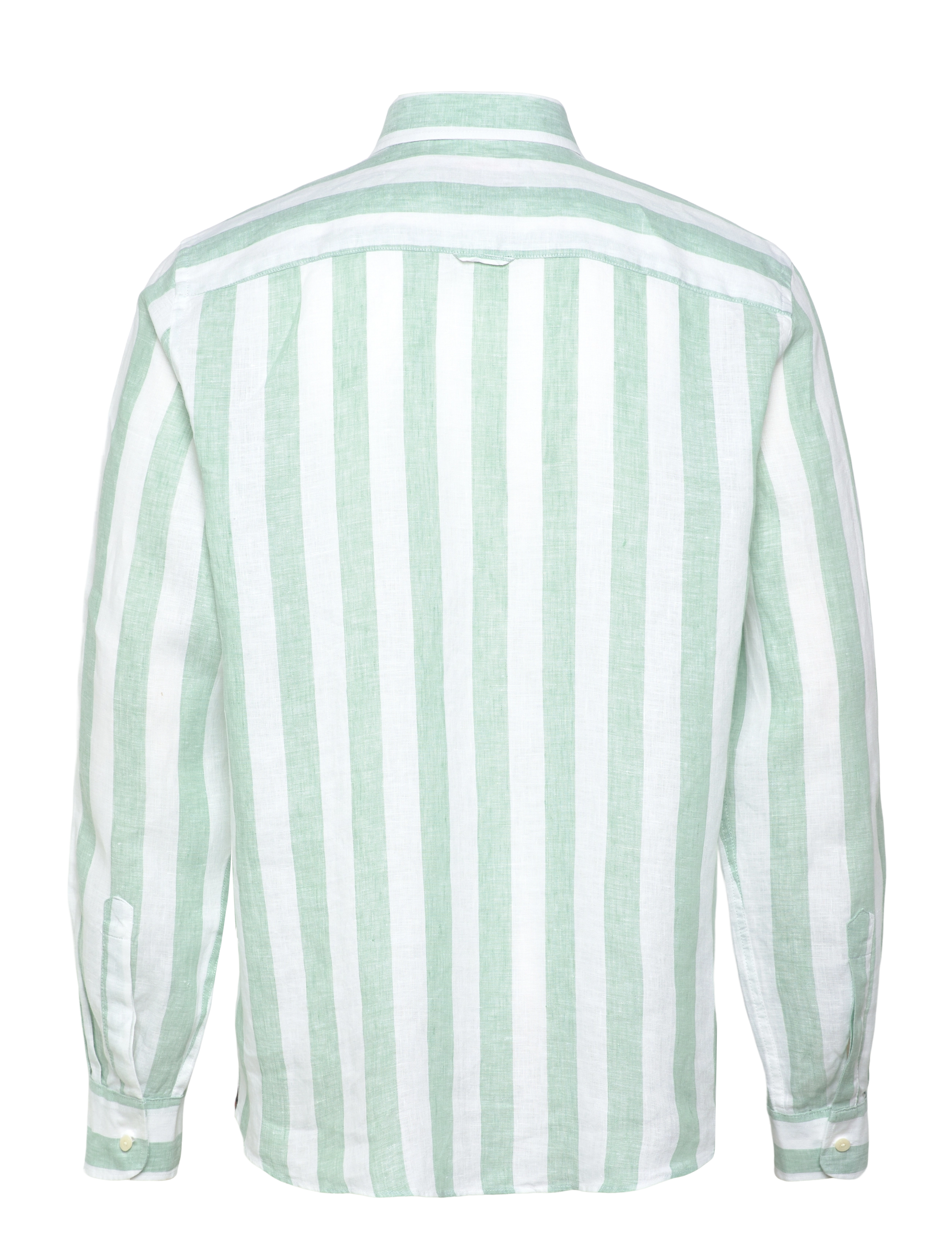 Morris - Douglas Linen Stripe Shirt-Classic Fit - green - 1