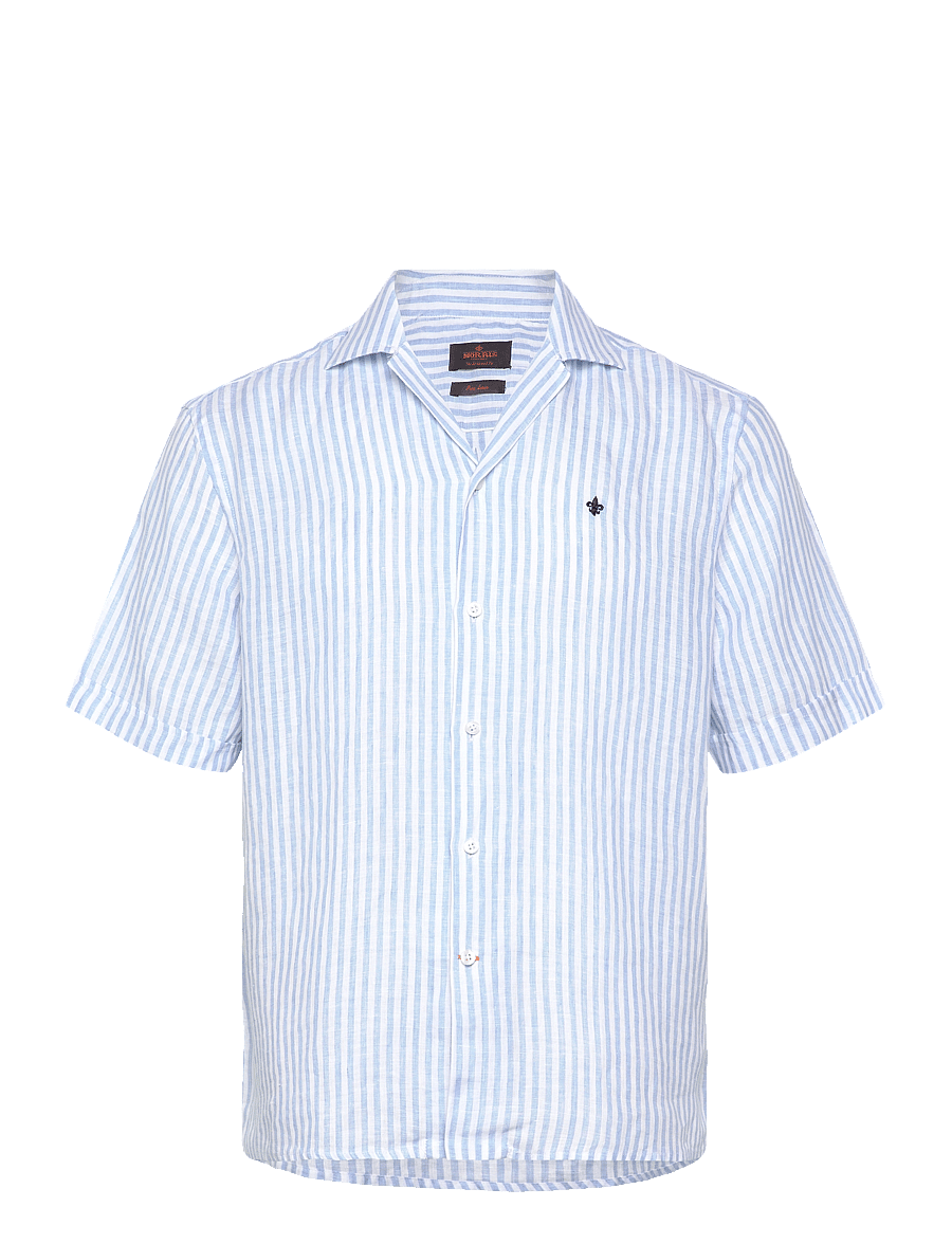 Morris - Resort Linen SS Shirt-Relaxed Fit - blue - 0