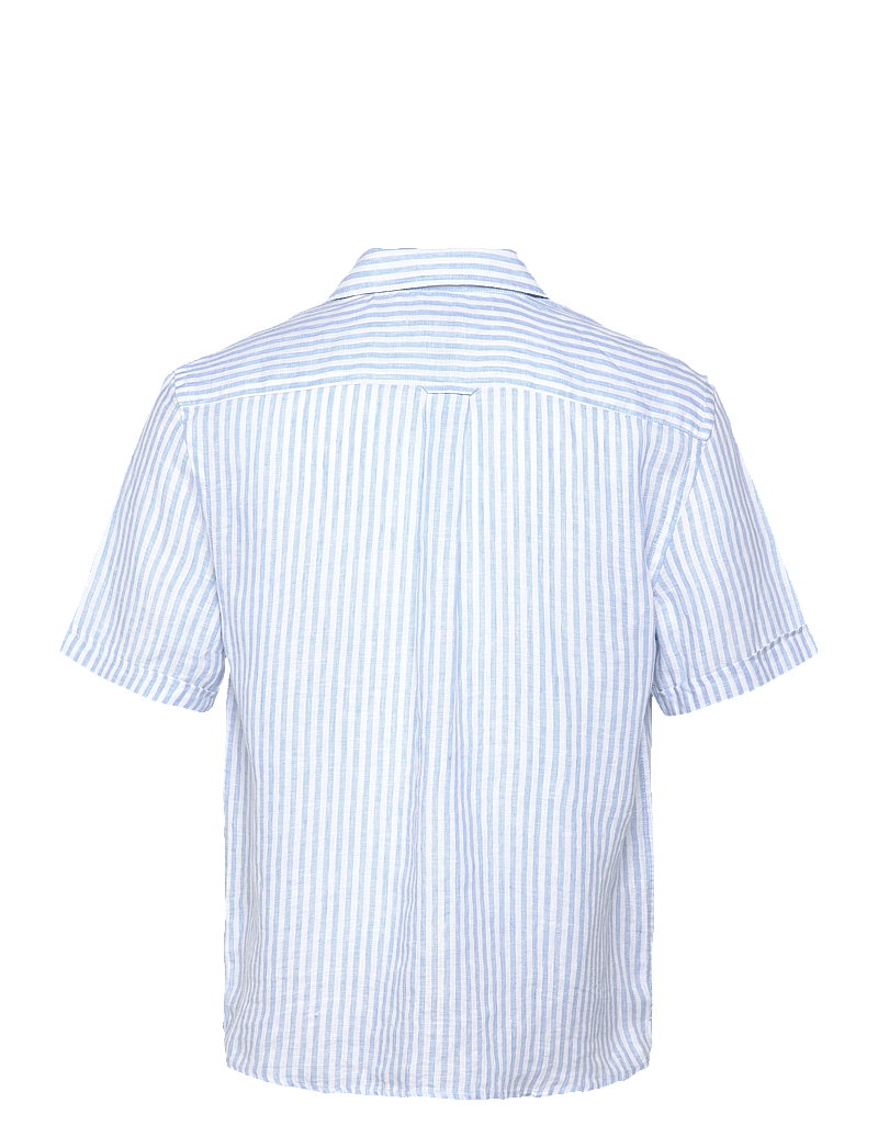 Morris - Resort Linen SS Shirt-Relaxed Fit - lina krekli - blue - 1