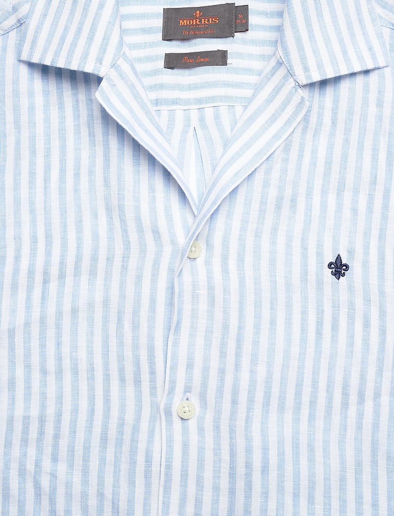 Morris - Resort Linen SS Shirt-Relaxed Fit - lina krekli - blue - 2