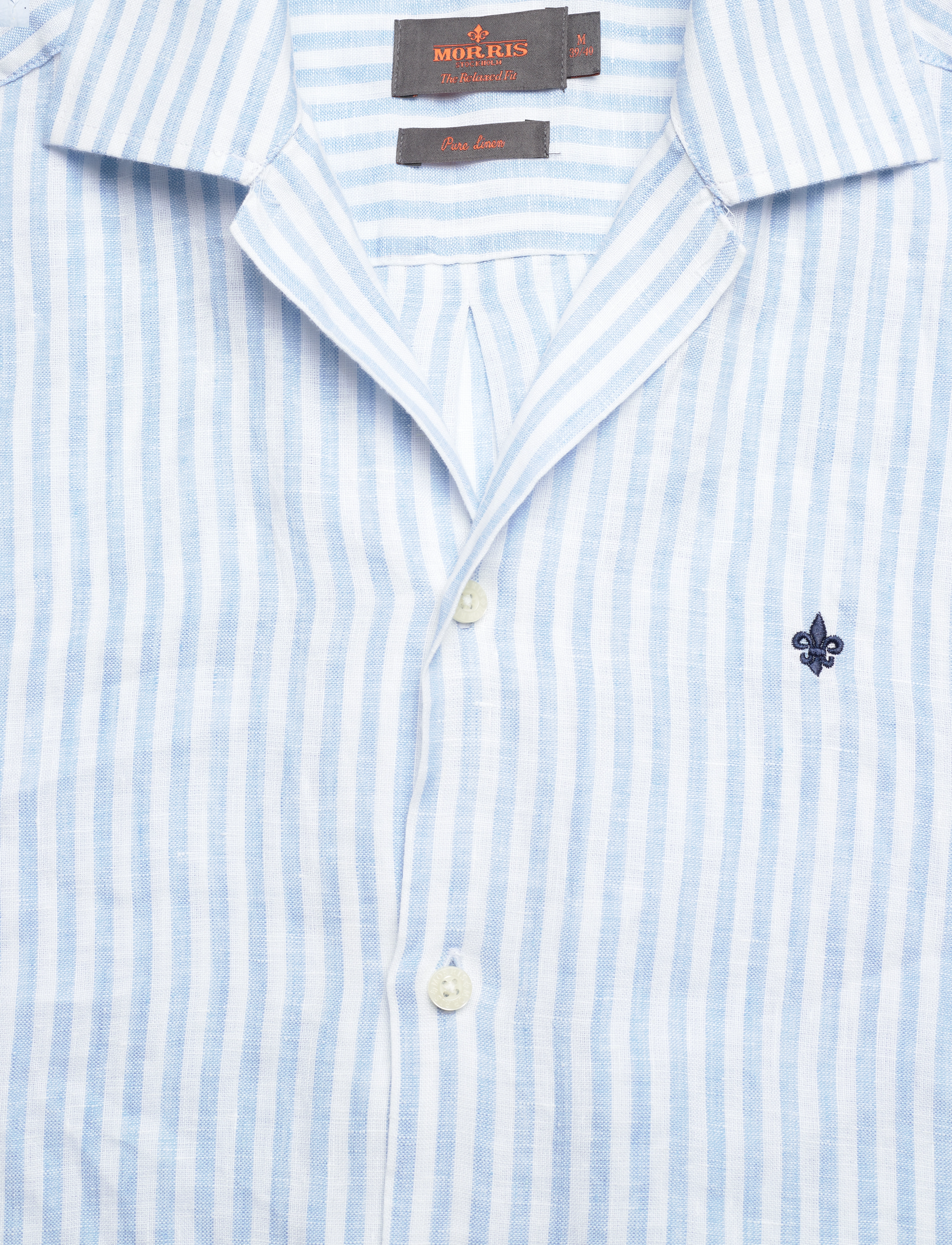 Morris - Resort Linen SS Shirt-Relaxed Fit - blue - 2