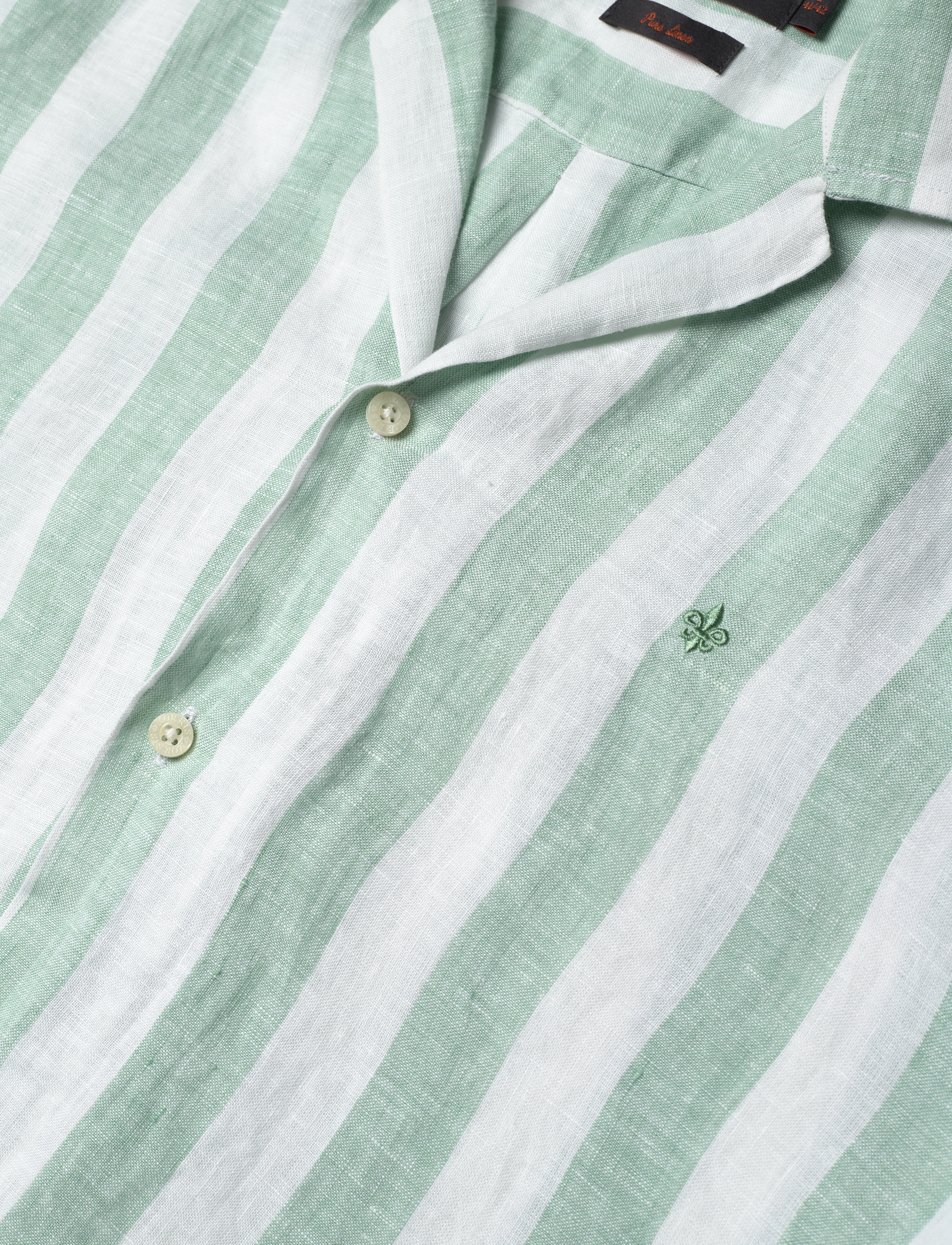 Morris - Resort Linen SS Shirt-Relaxed Fit - green - 3