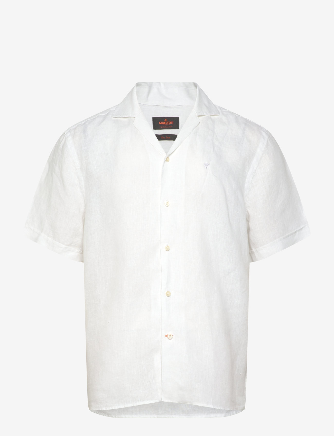 Morris - Resort Linen SS Shirt-Relaxed Fit - hørskjorter - white - 0