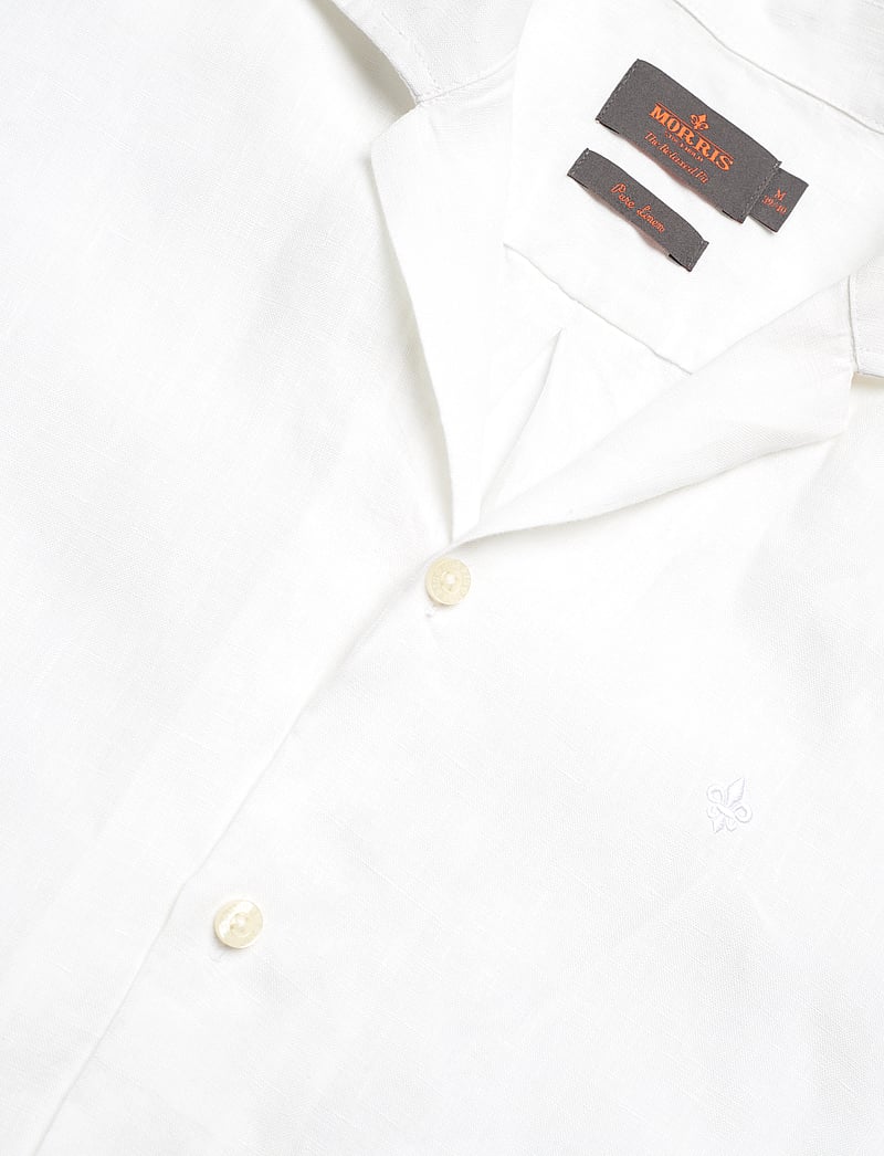 Morris - Resort Linen SS Shirt-Relaxed Fit - hørskjorter - white - 3