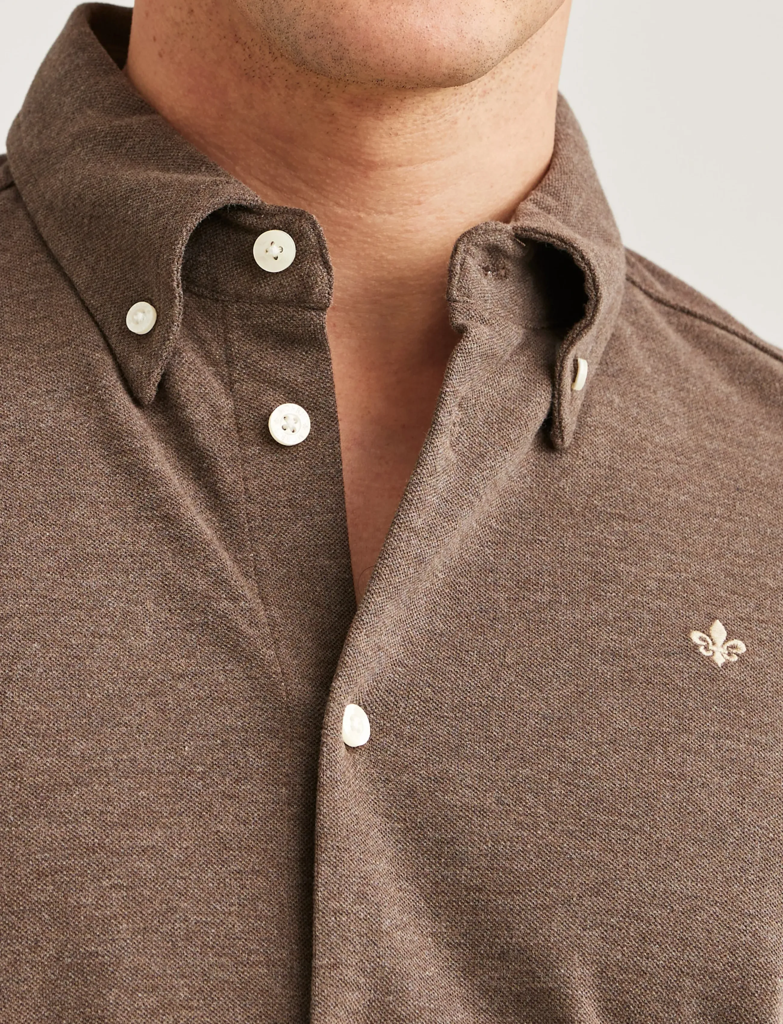 Morris - Camden Piqué Shirt - ametlikud särgid - brown - 5