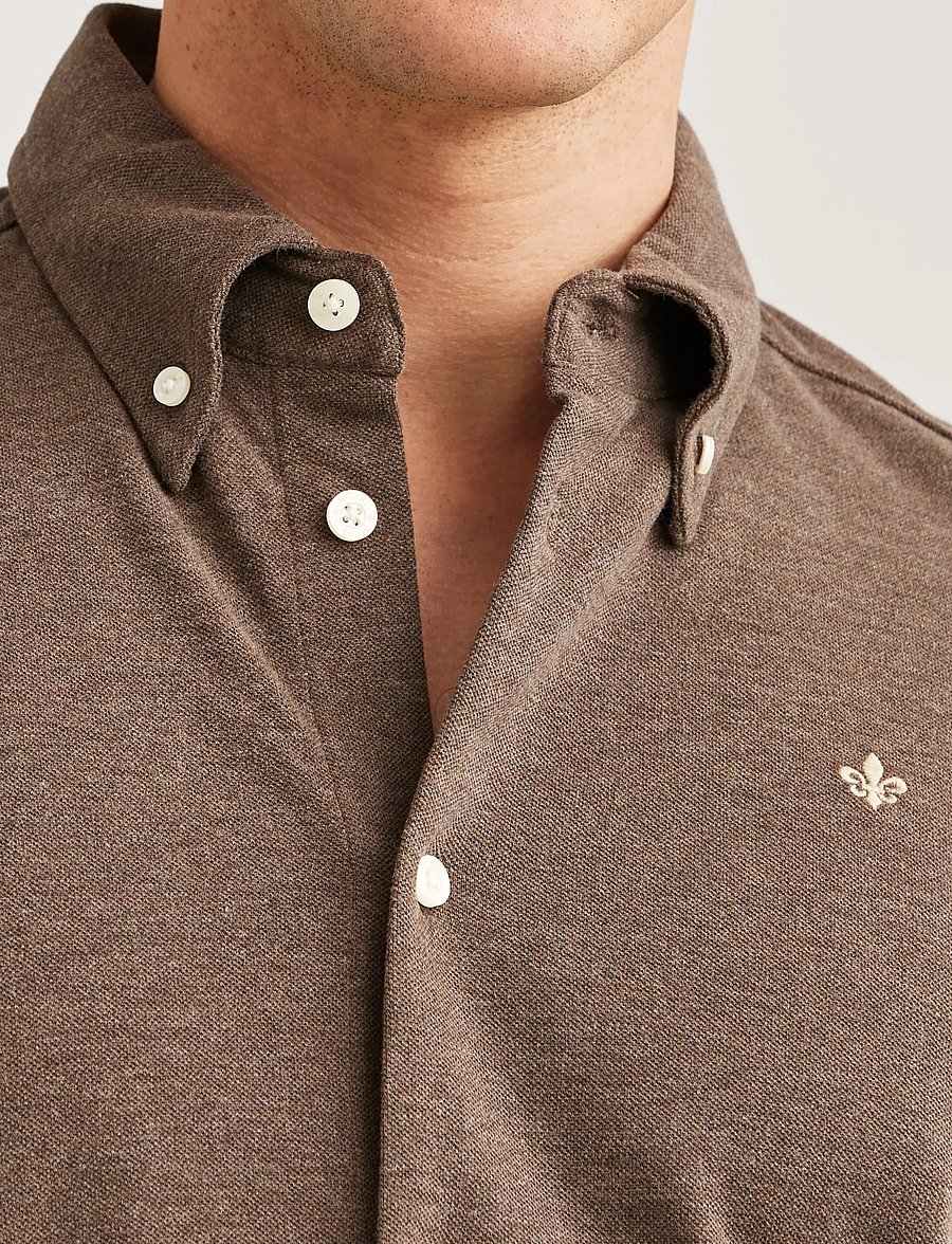 Morris - Camden Piqué Shirt - ametlikud särgid - brown - 5
