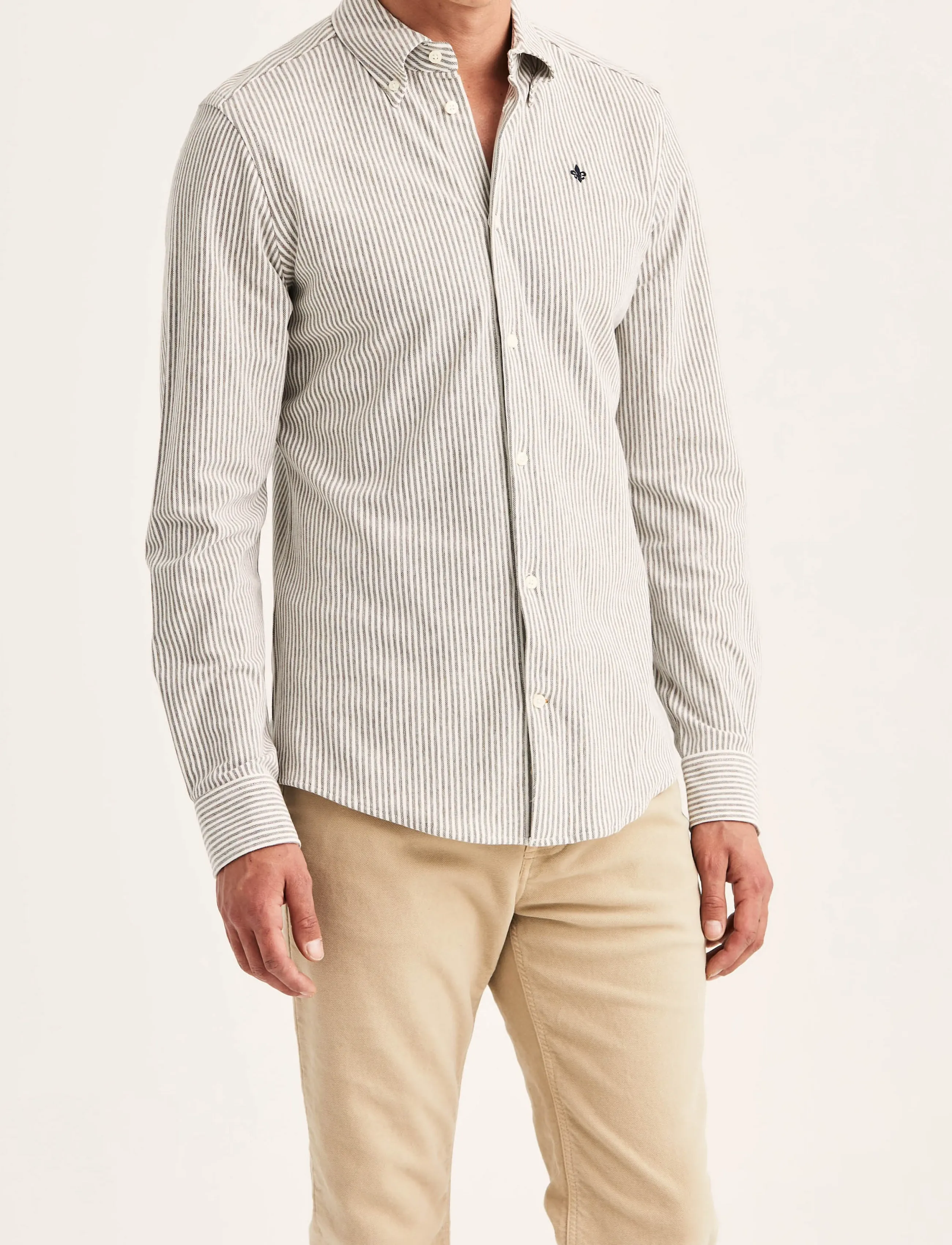 Morris Camden Piqué Shirt - Skjorter - DARK BROWN / brown