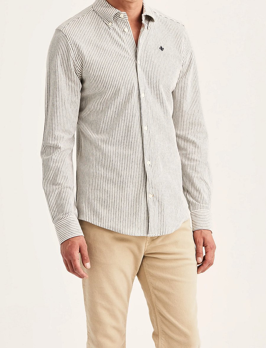 Morris - Camden Piqué Shirt - formelle skjorter - dark brown - 0