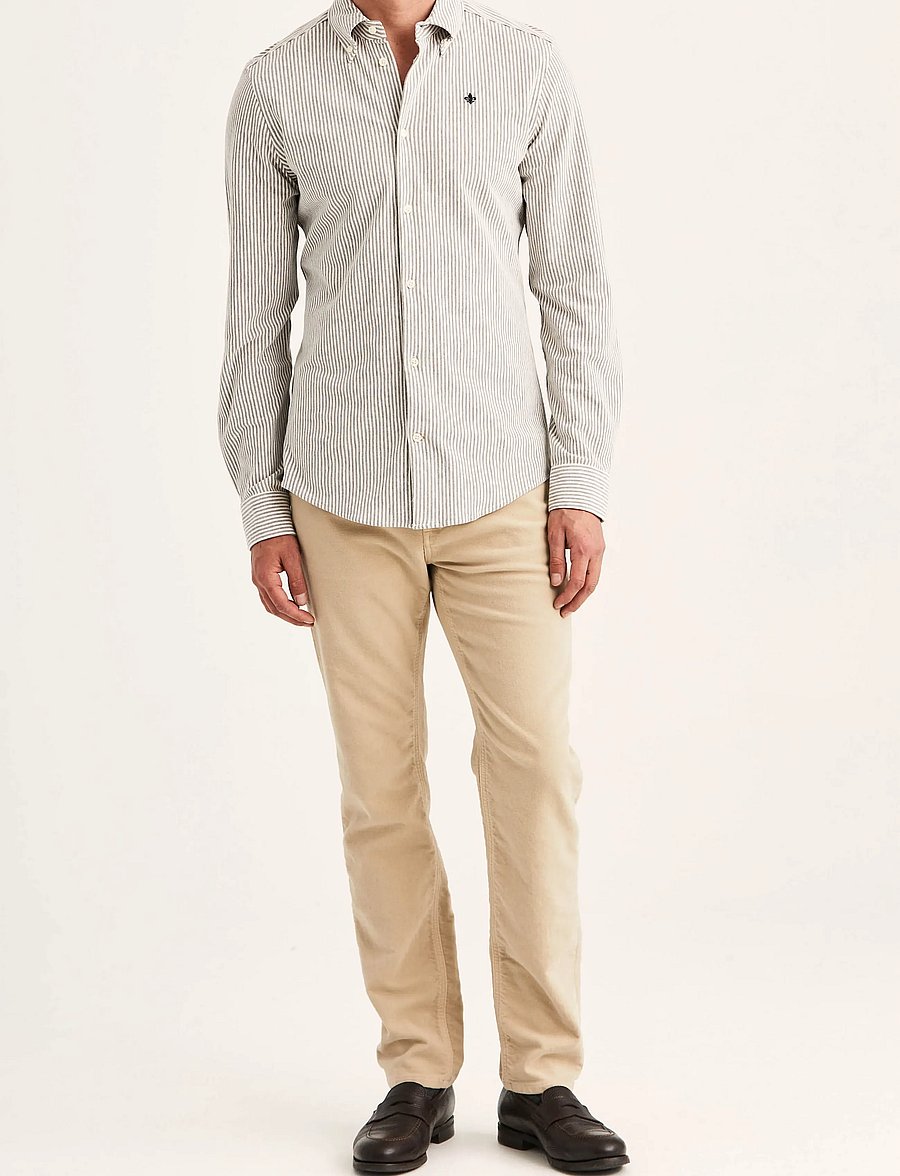 Morris - Camden Piqué Shirt - formelle skjorter - dark brown - 3