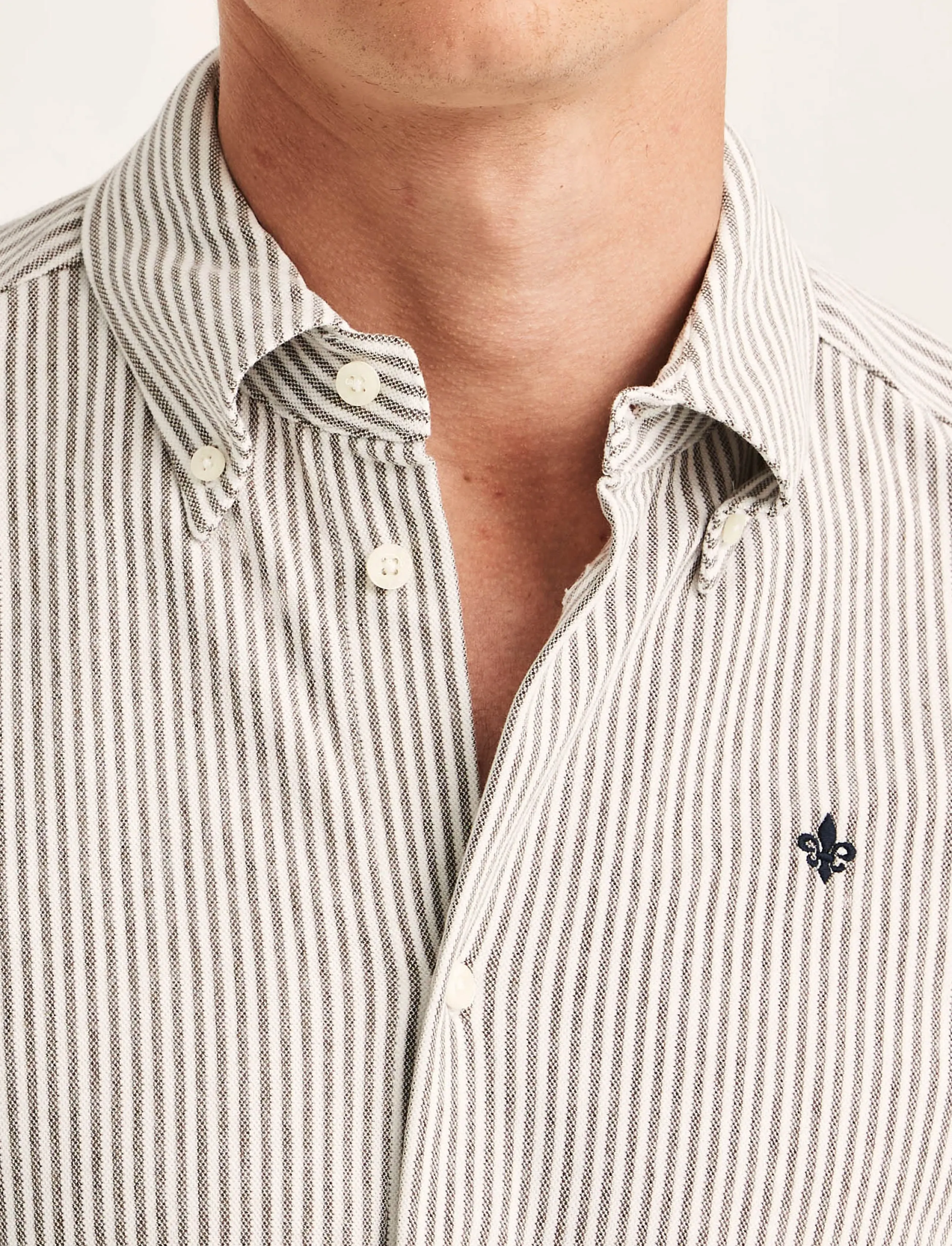 Morris - Camden Piqué Shirt - formelle skjorter - dark brown - 5