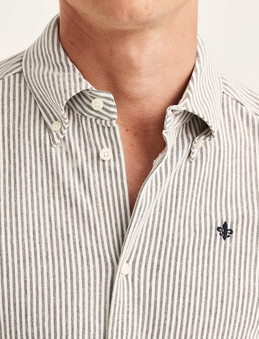 Morris - Camden Piqué Shirt - formelle skjorter - dark brown - 5