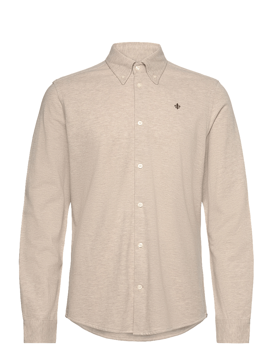Morris - Camden Piqué Shirt - pidulikud särgid - khaki - 1