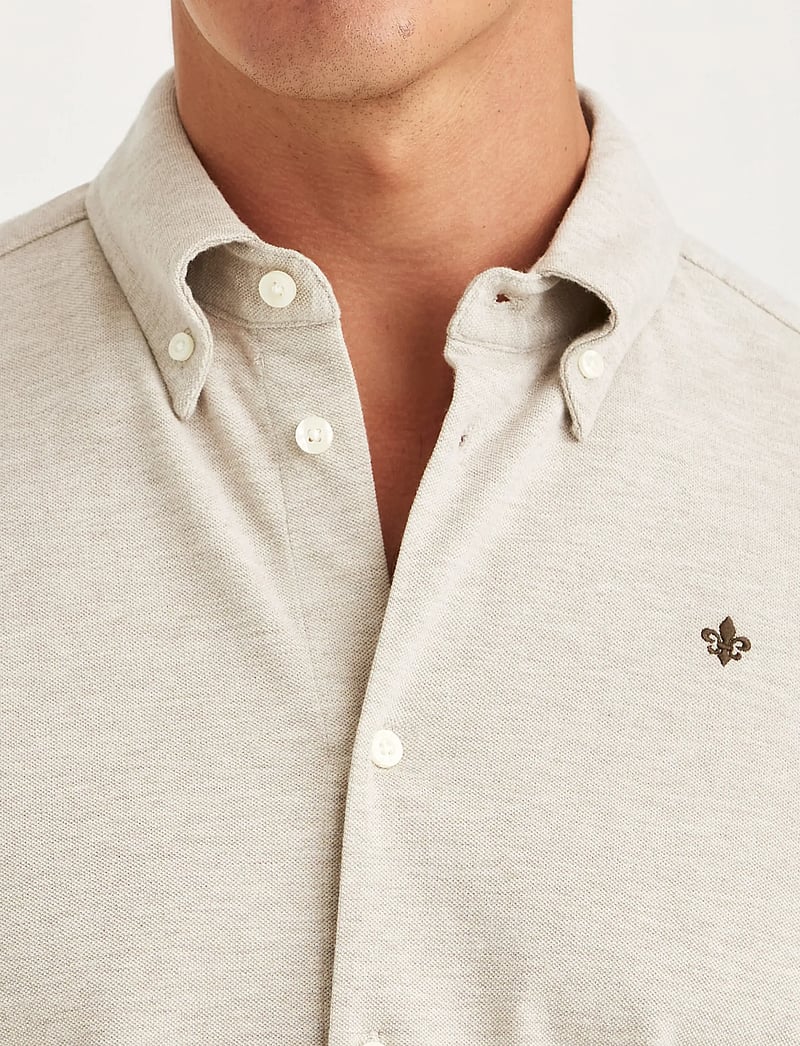 Morris - Camden Piqué Shirt - pidulikud särgid - khaki - 5