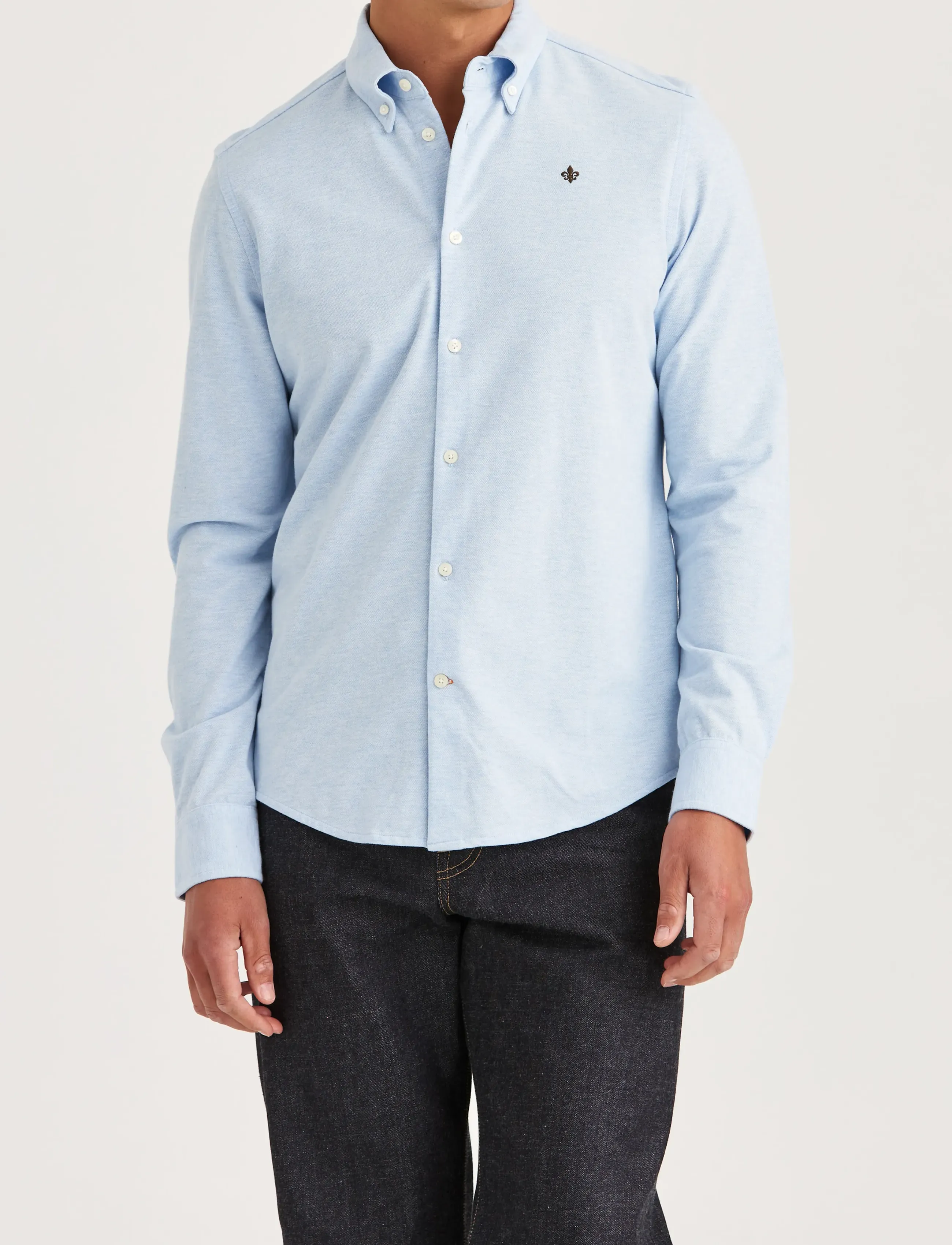 Morris Camden Piqué Shirt, Mænd, Piqué Skjorte, Blå, Str: XXL