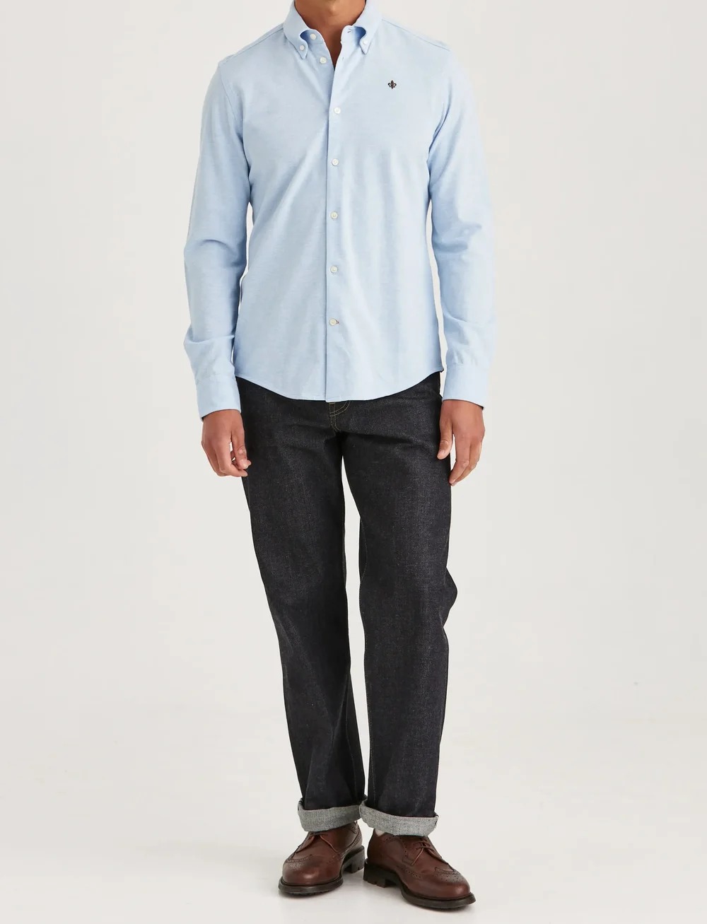 Morris - Camden Piqué Shirt - basic krekli - light blue - 3