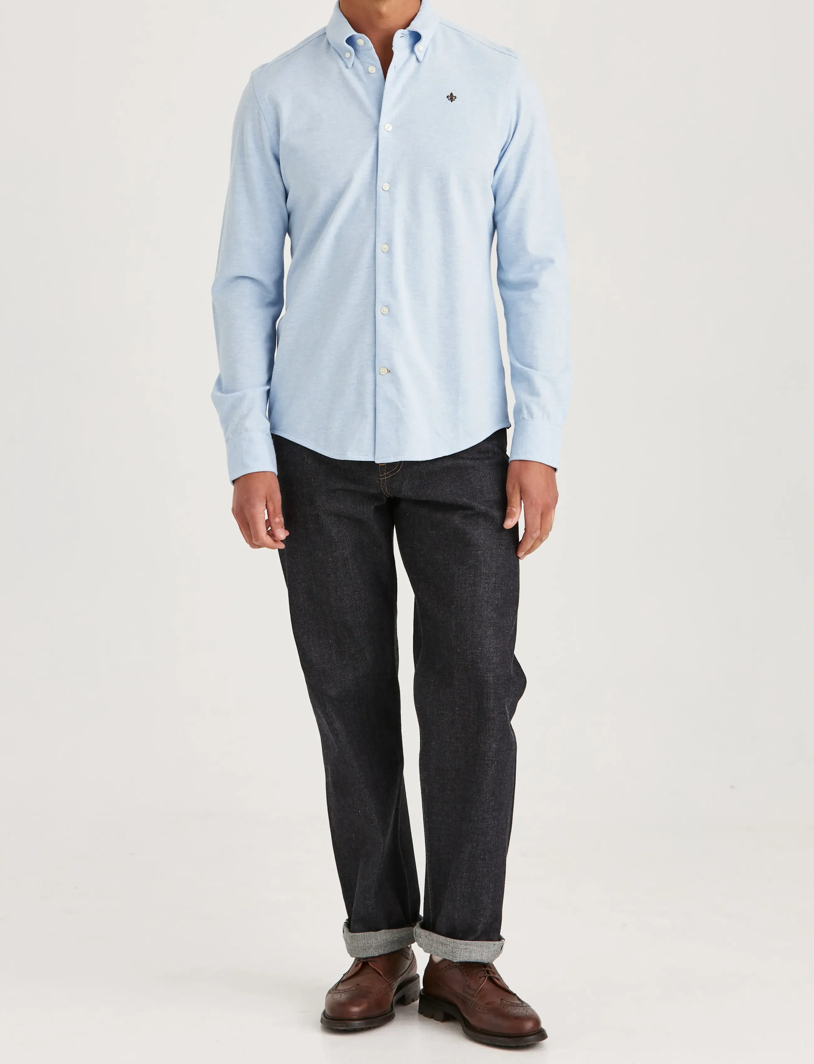 Morris - Camden Piqué Shirt - formelle hemden - light blue - 3