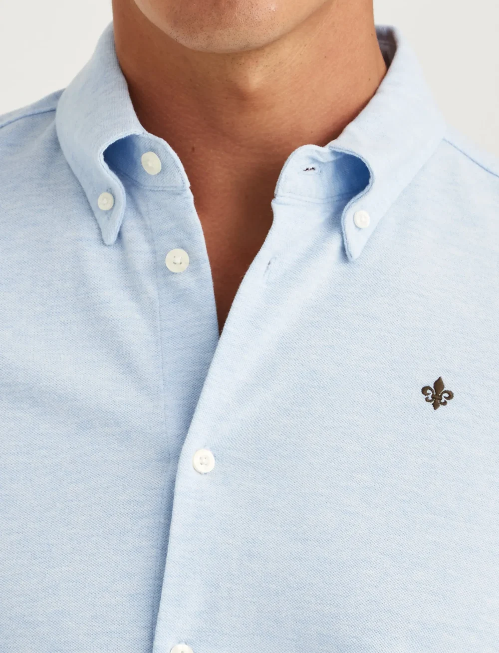 Morris - Camden Piqué Shirt - basic krekli - light blue - 5