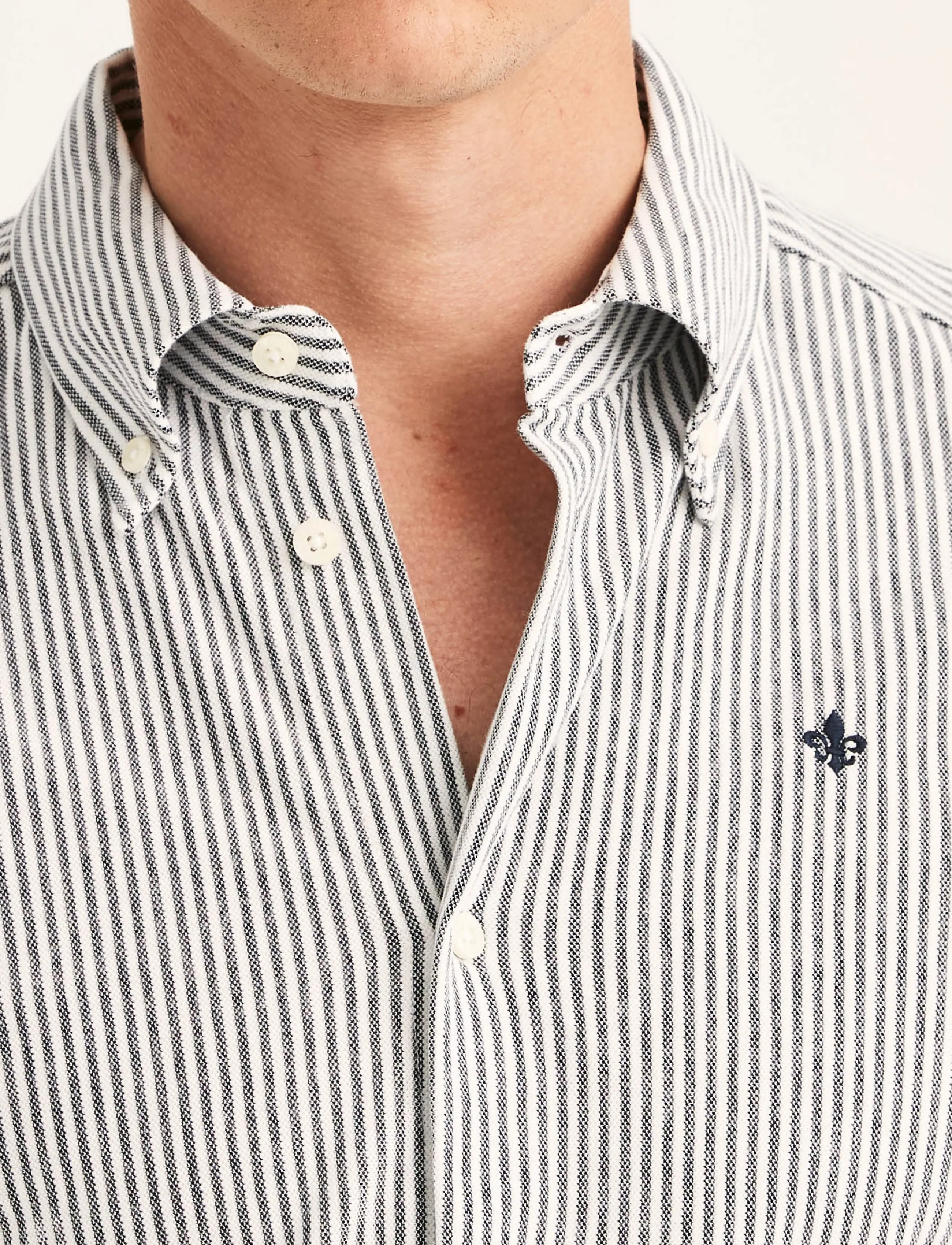 Morris - Camden Piqué Shirt - formelle skjorter - navy - 4