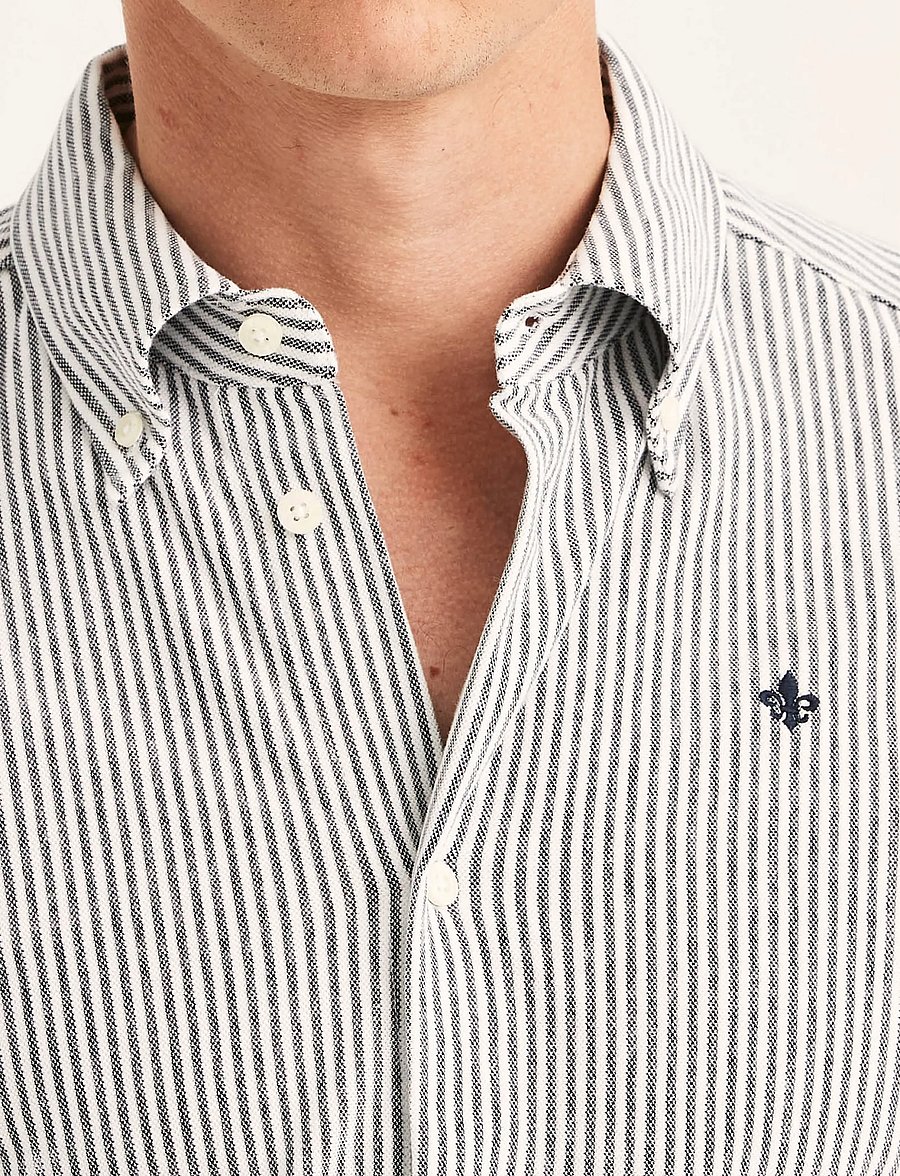 Morris - Camden Piqué Shirt - formelle skjorter - navy - 4