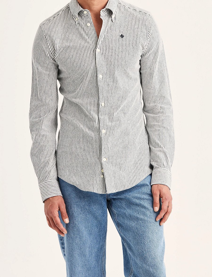 Morris - Camden Piqué Shirt - formelle skjorter - navy - 5