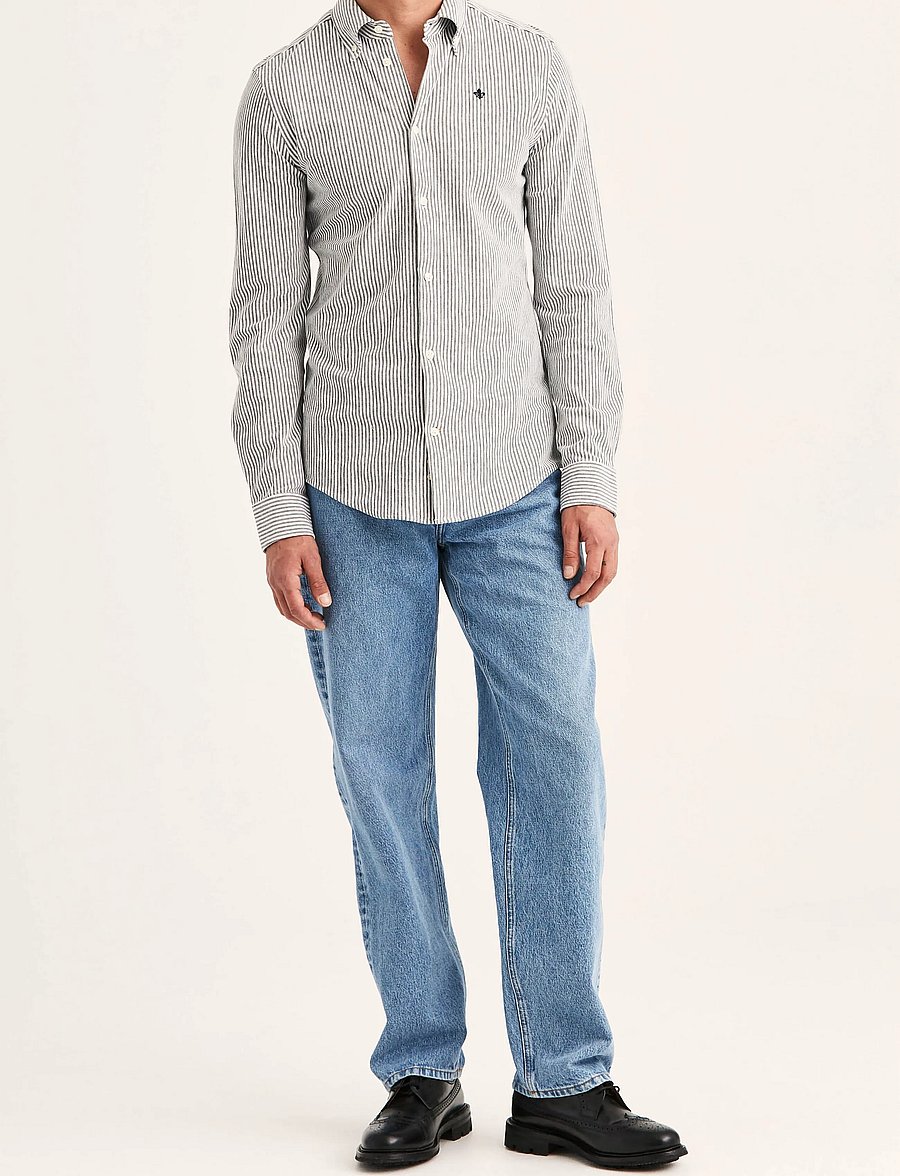 Morris - Camden Piqué Shirt - formelle skjorter - navy - 3