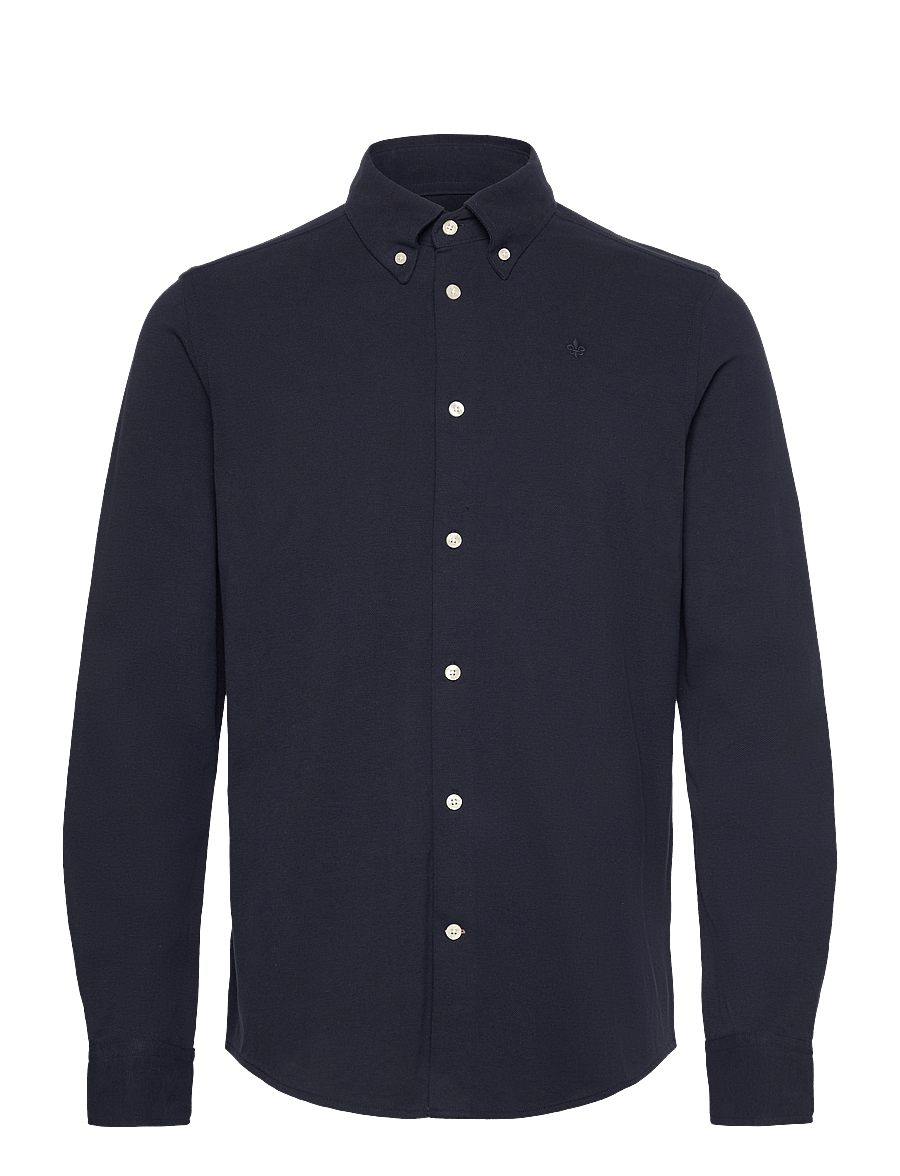 Morris - Camden Piqué Shirt - kostymskjortor - old blue - 1