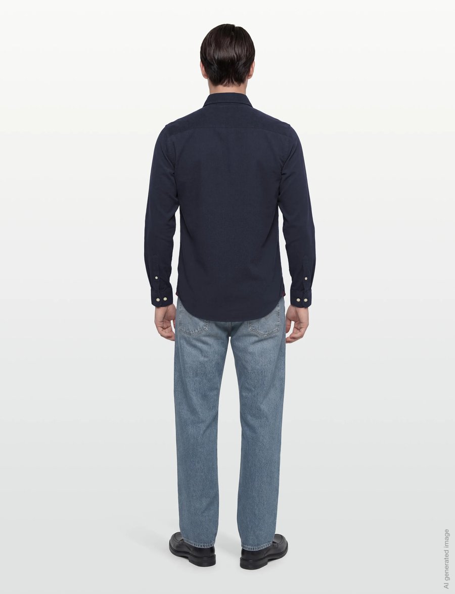 Morris - Camden Piqué Shirt - kostymskjortor - old blue - 4