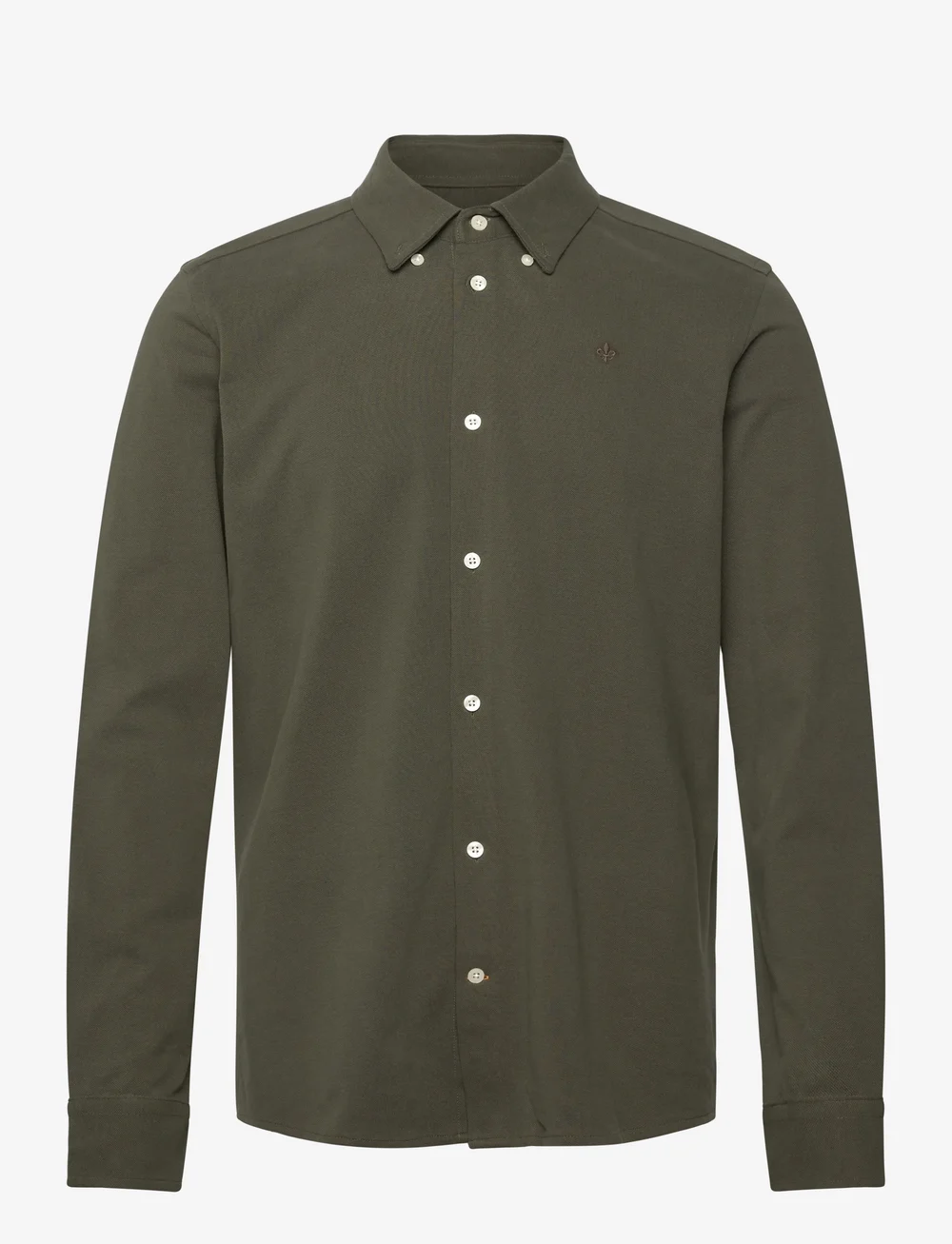 Morris - Camden Piqué Shirt - basic skjortor - olive - 1