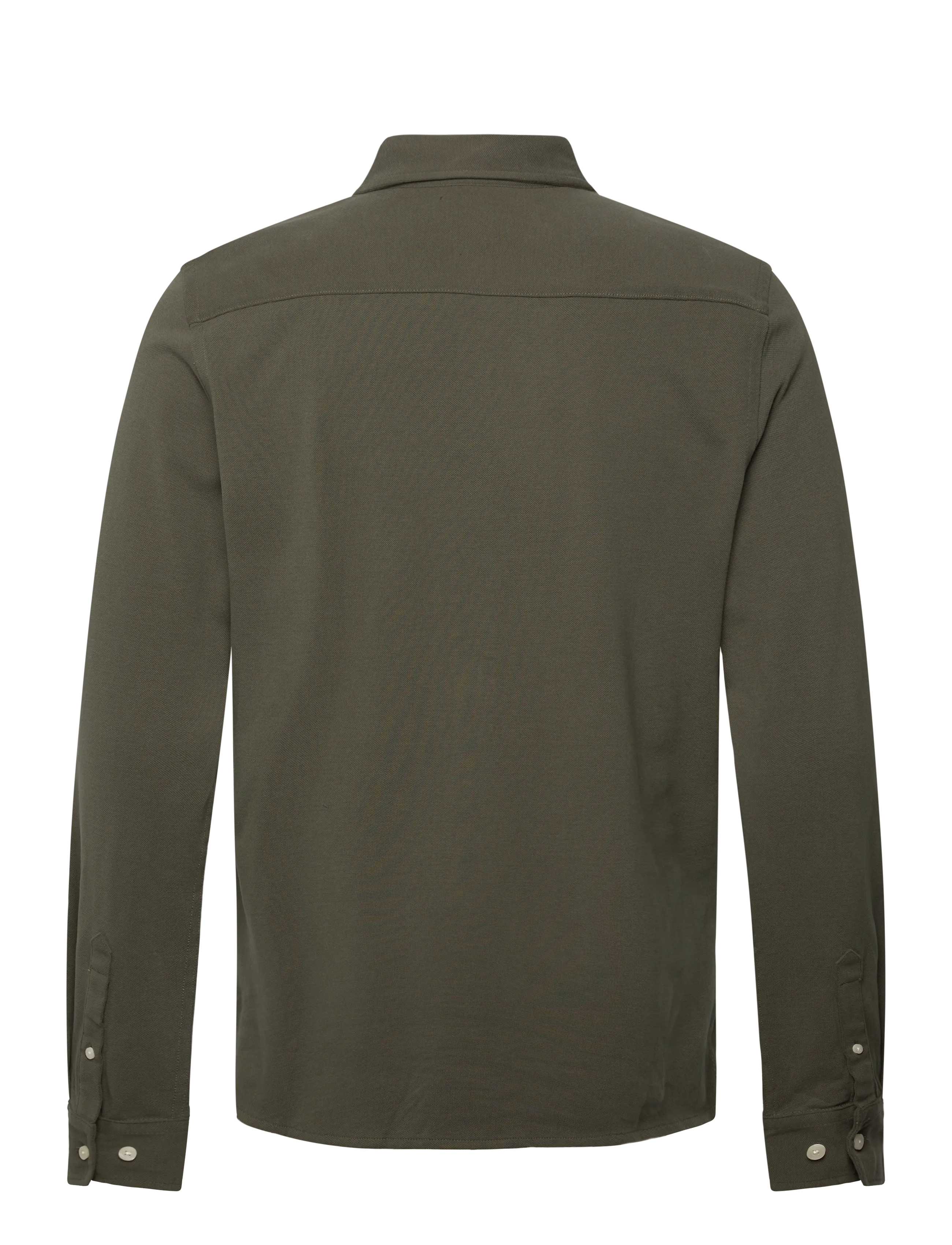Morris - Camden Piqué Shirt - formal shirts - olive - 2