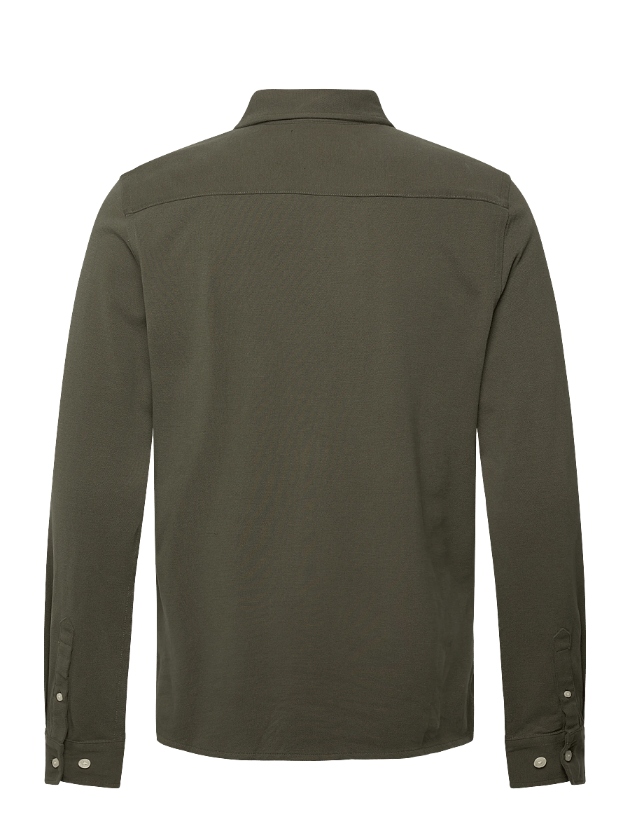 Morris - Camden Piqué Shirt - formal shirts - olive - 2