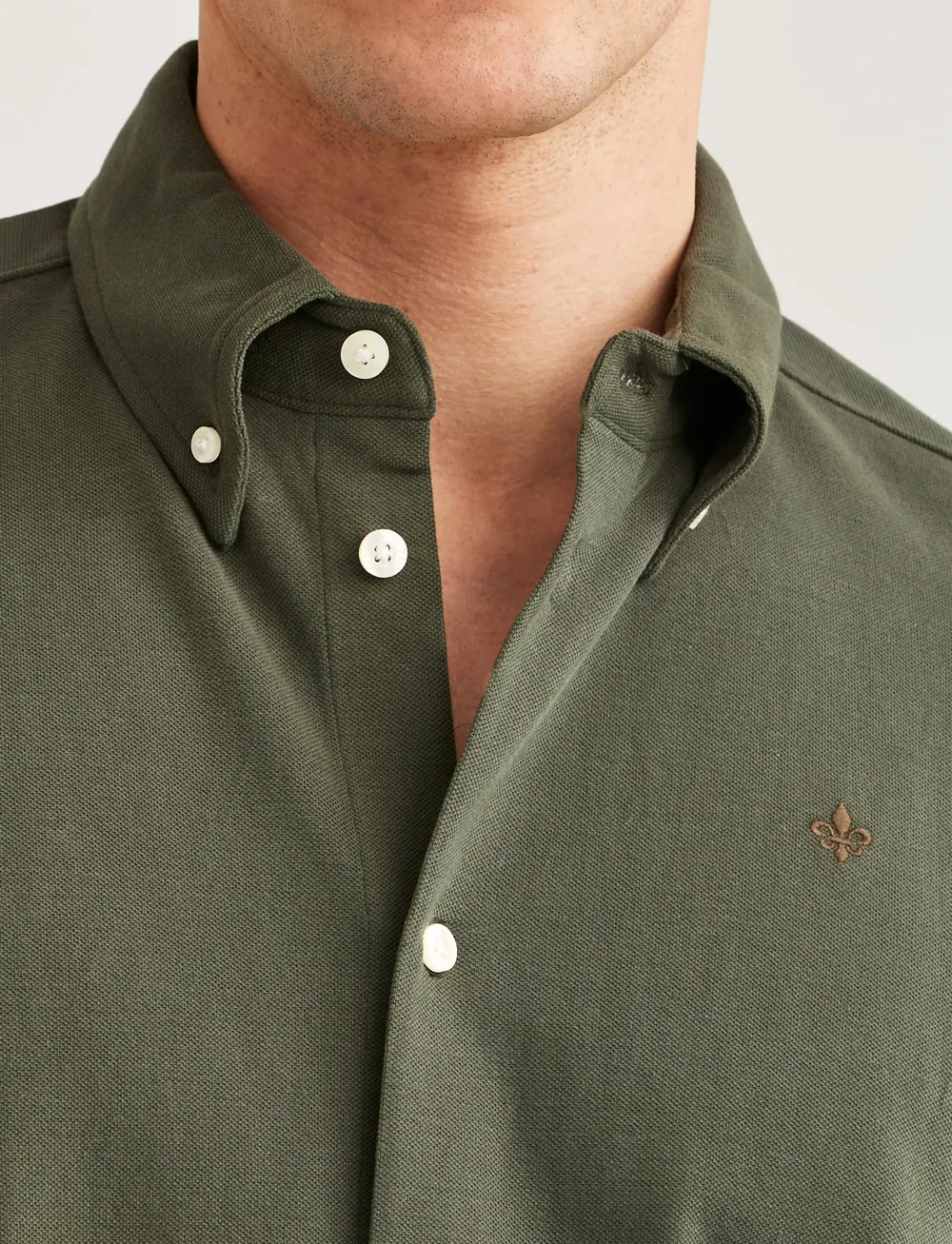 Morris - Camden Piqué Shirt - basic skjortor - olive - 5