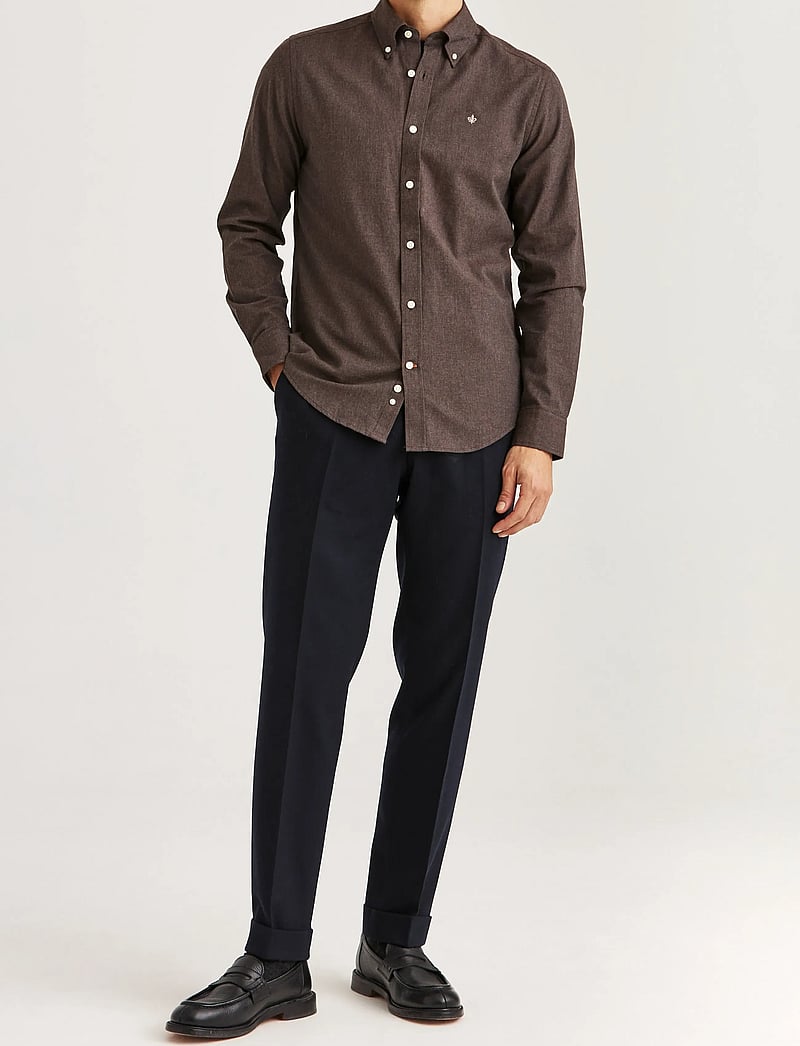 Morris - Watts Flannel Shirt-Slim Fit - basic-hemden - brown - 3