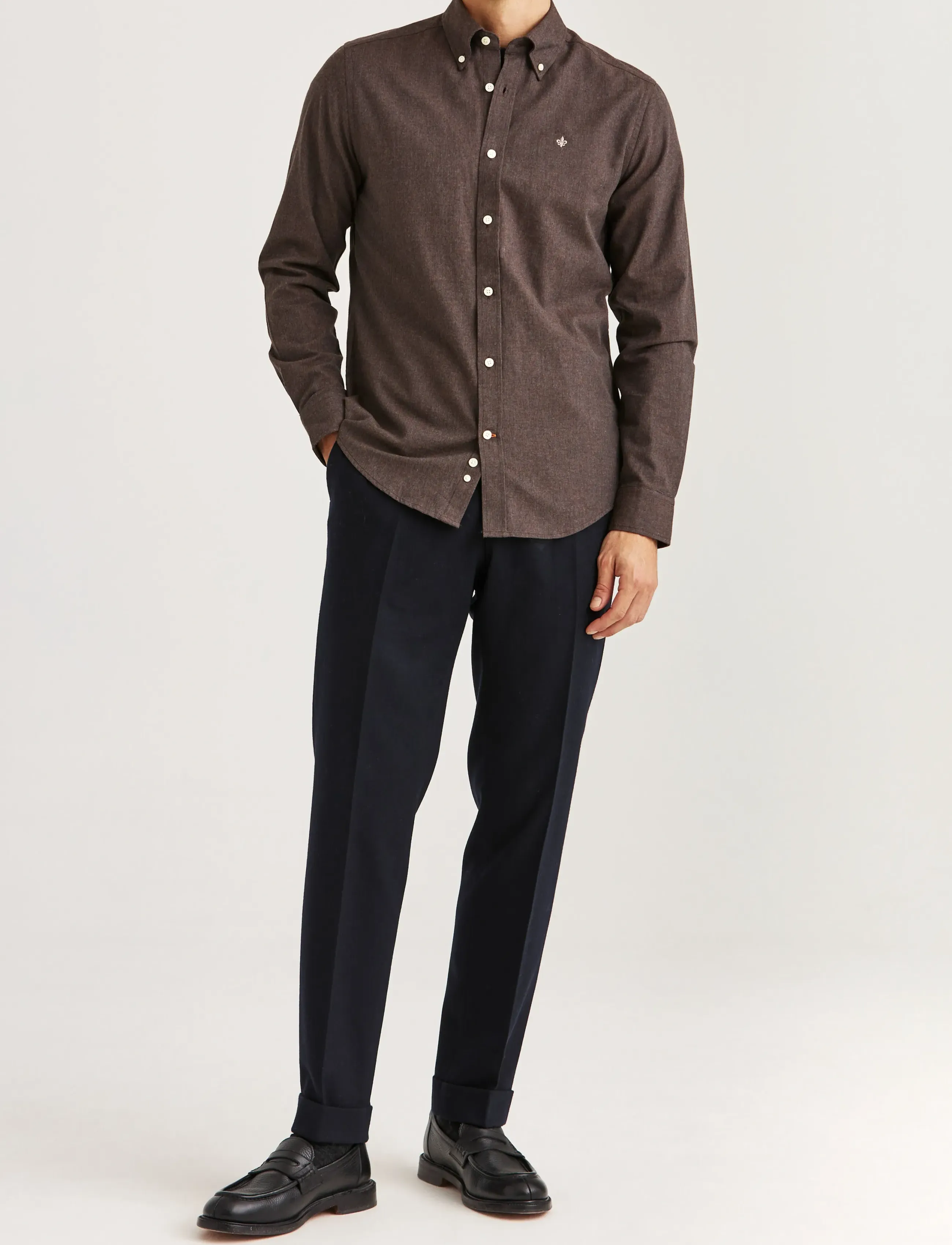 Morris - Watts Flannel Shirt-Slim Fit - brown - 3