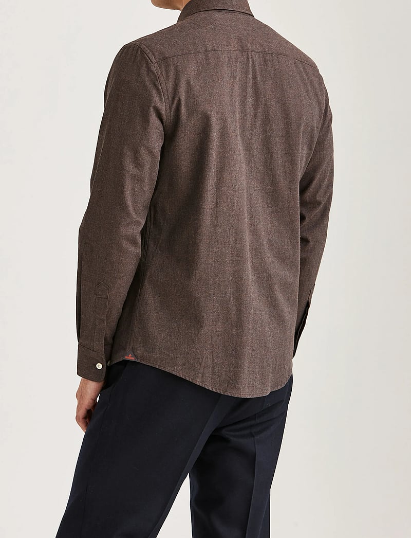 Morris - Watts Flannel Shirt-Slim Fit - basic-hemden - brown - 4