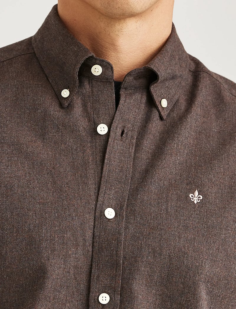Morris - Watts Flannel Shirt-Slim Fit - basic-hemden - brown - 5
