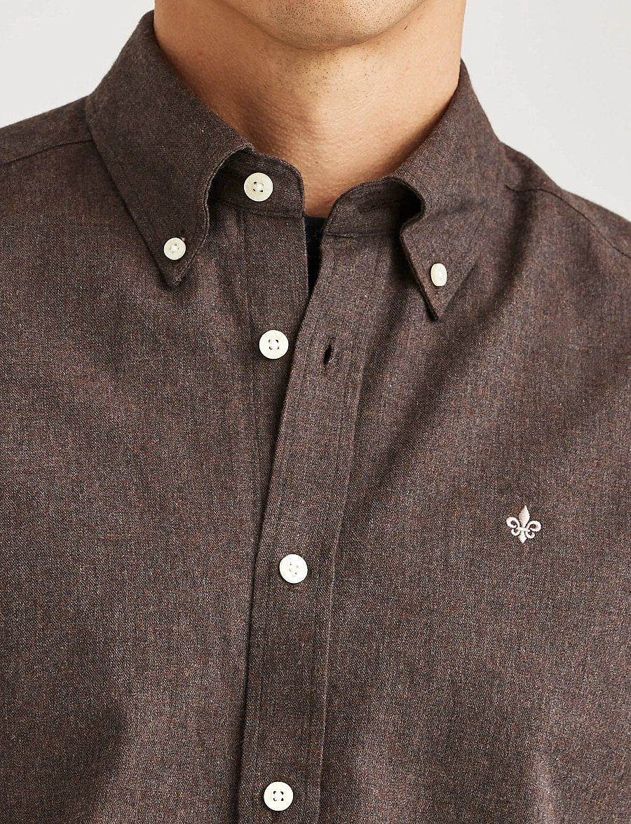 Morris - Watts Flannel Shirt-Slim Fit - brown - 5