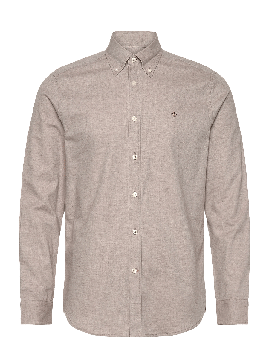 Morris - Watts Flannel Shirt-Slim Fit - flanell-hemden - khaki - 1