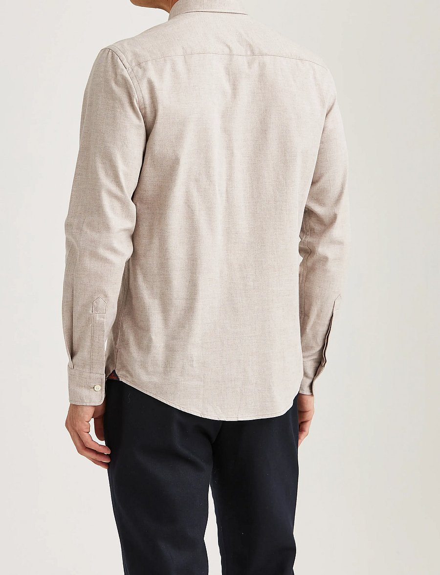 Morris - Watts Flannel Shirt-Slim Fit - flanell-hemden - khaki - 4