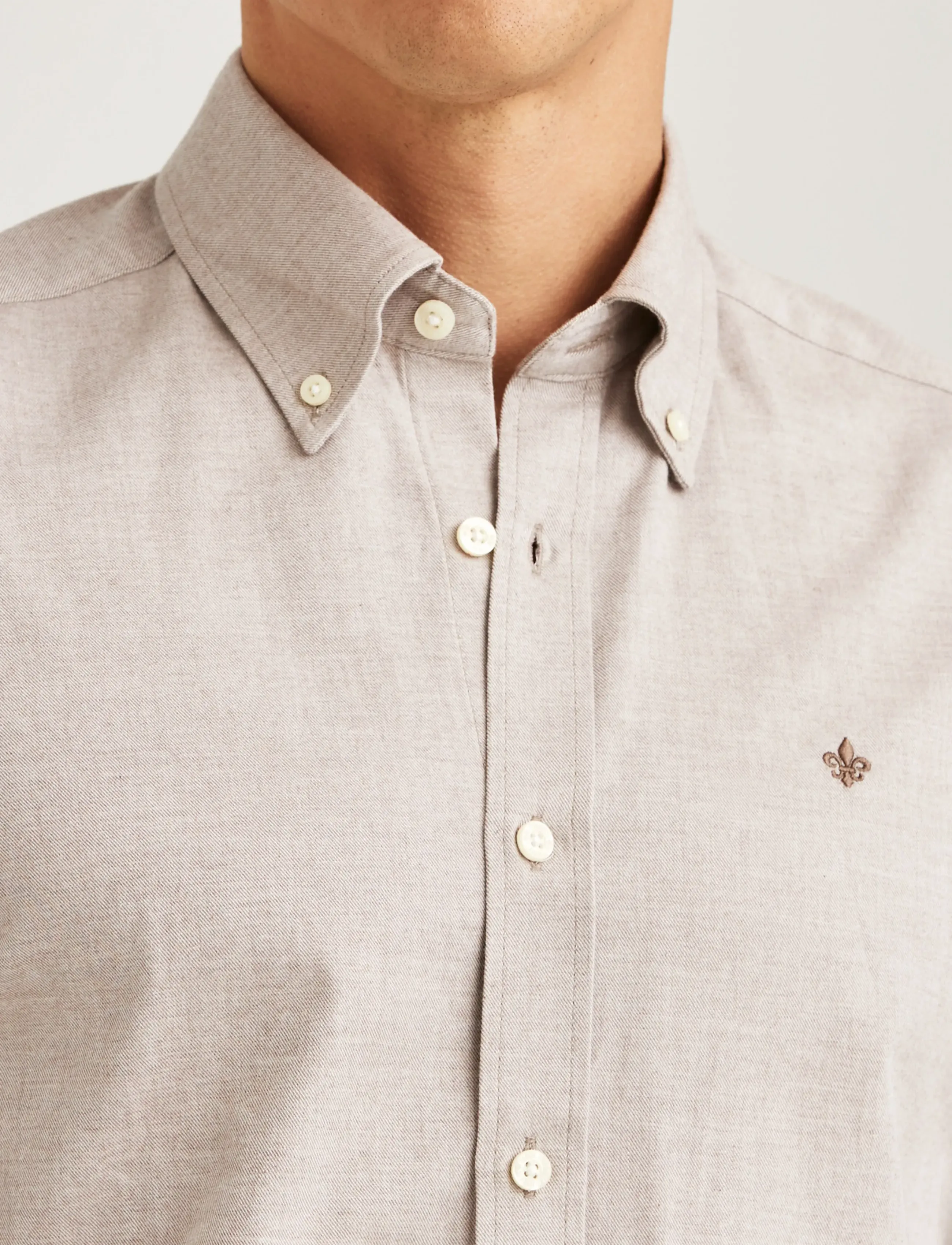 Morris - Watts Flannel Shirt-Slim Fit - khaki - 5