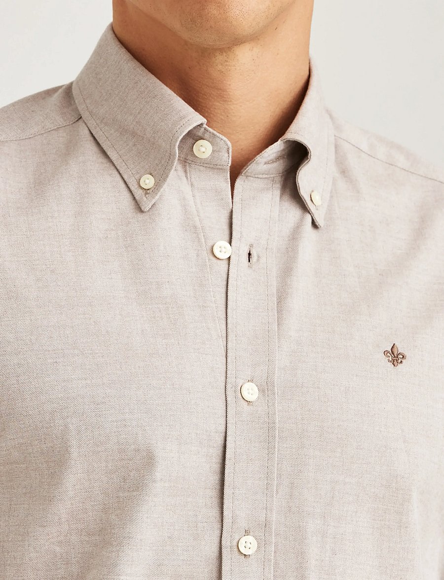 Morris - Watts Flannel Shirt-Slim Fit - flanell-hemden - khaki - 5