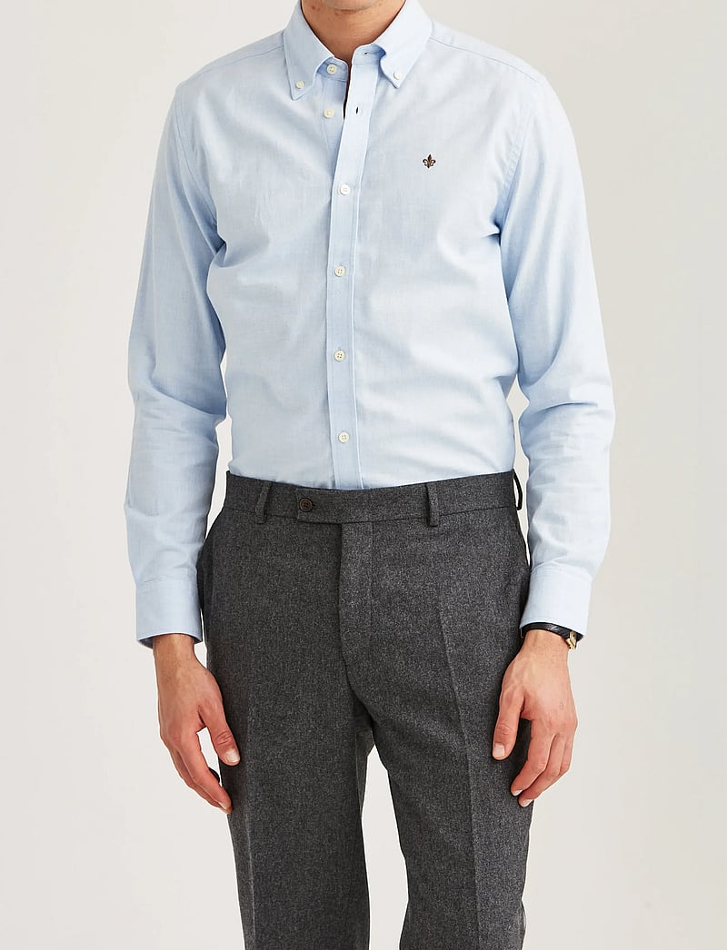 Morris - Watts Flannel Shirt-Slim Fit - basic skjorter - light blue - 0