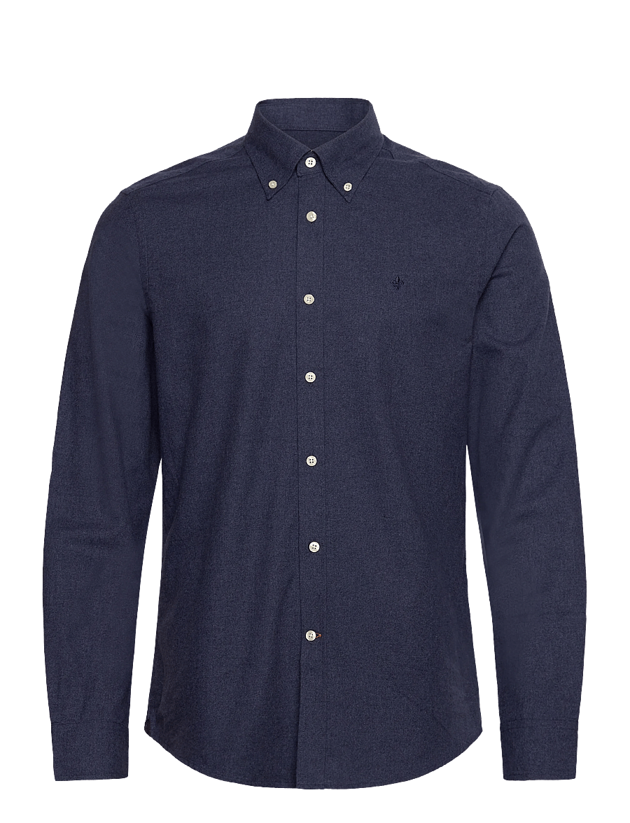 Morris - Watts Flannel Shirt-Slim Fit - flanellskjortor - navy - 1