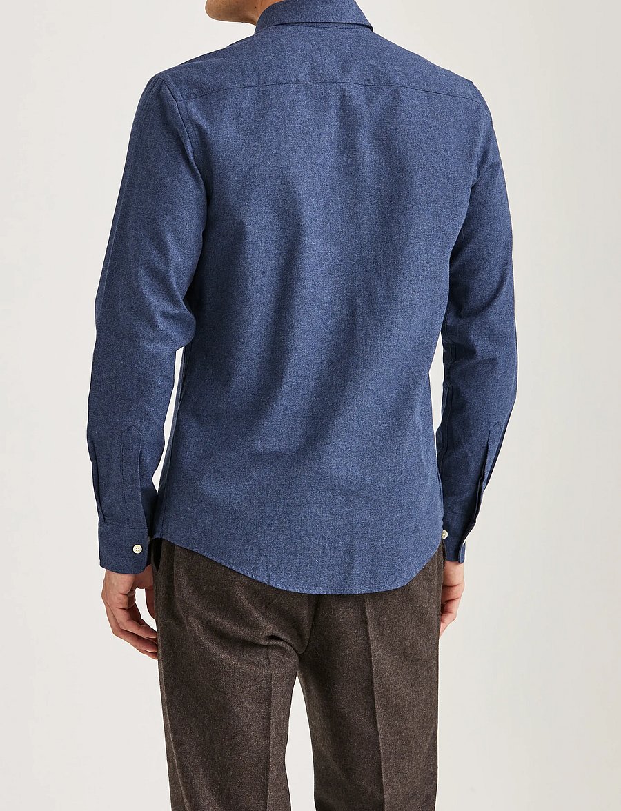 Morris - Watts Flannel Shirt-Slim Fit - flanellskjortor - navy - 4
