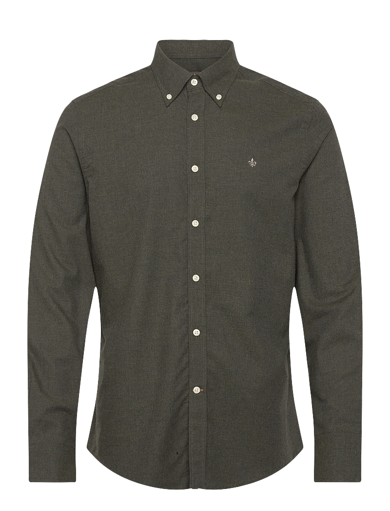 Morris - Watts Flannel Shirt-Slim Fit - flanellskjortor - olive - 1