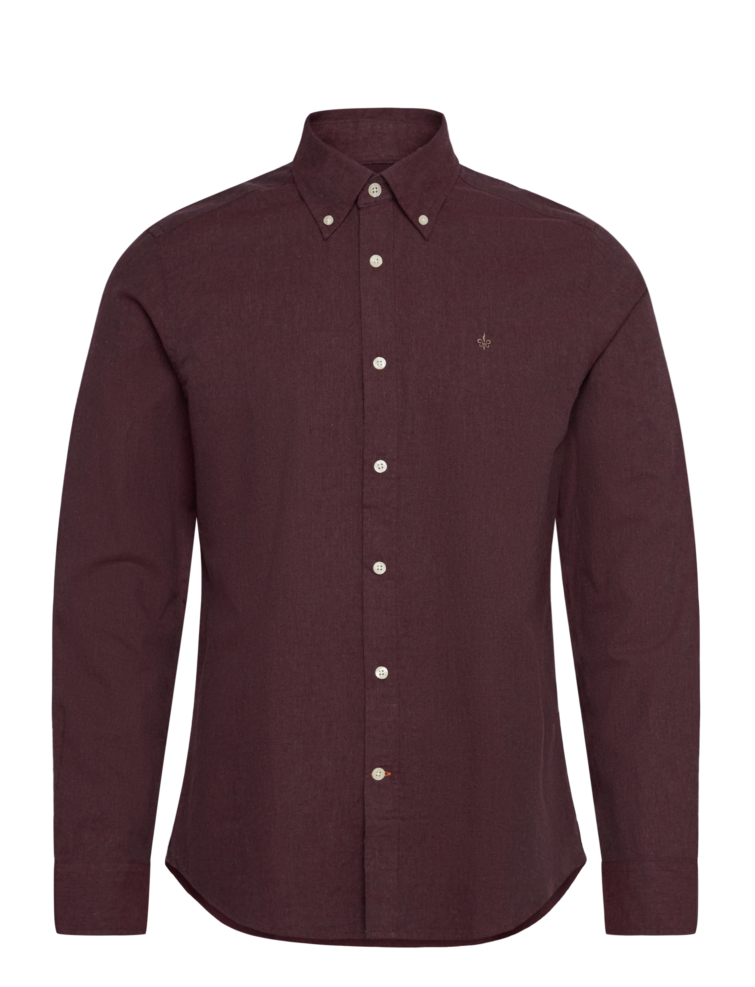 Morris Watts Flannel Shirt-Slim Fit - Kleidung - WINE RED / burgundy