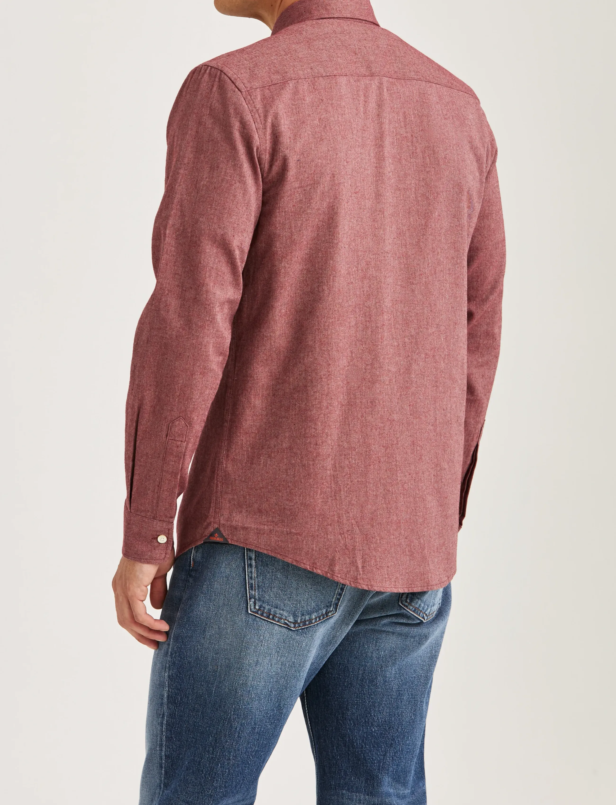 Morris - Watts Flannel Shirt-Slim Fit - wine red - 4