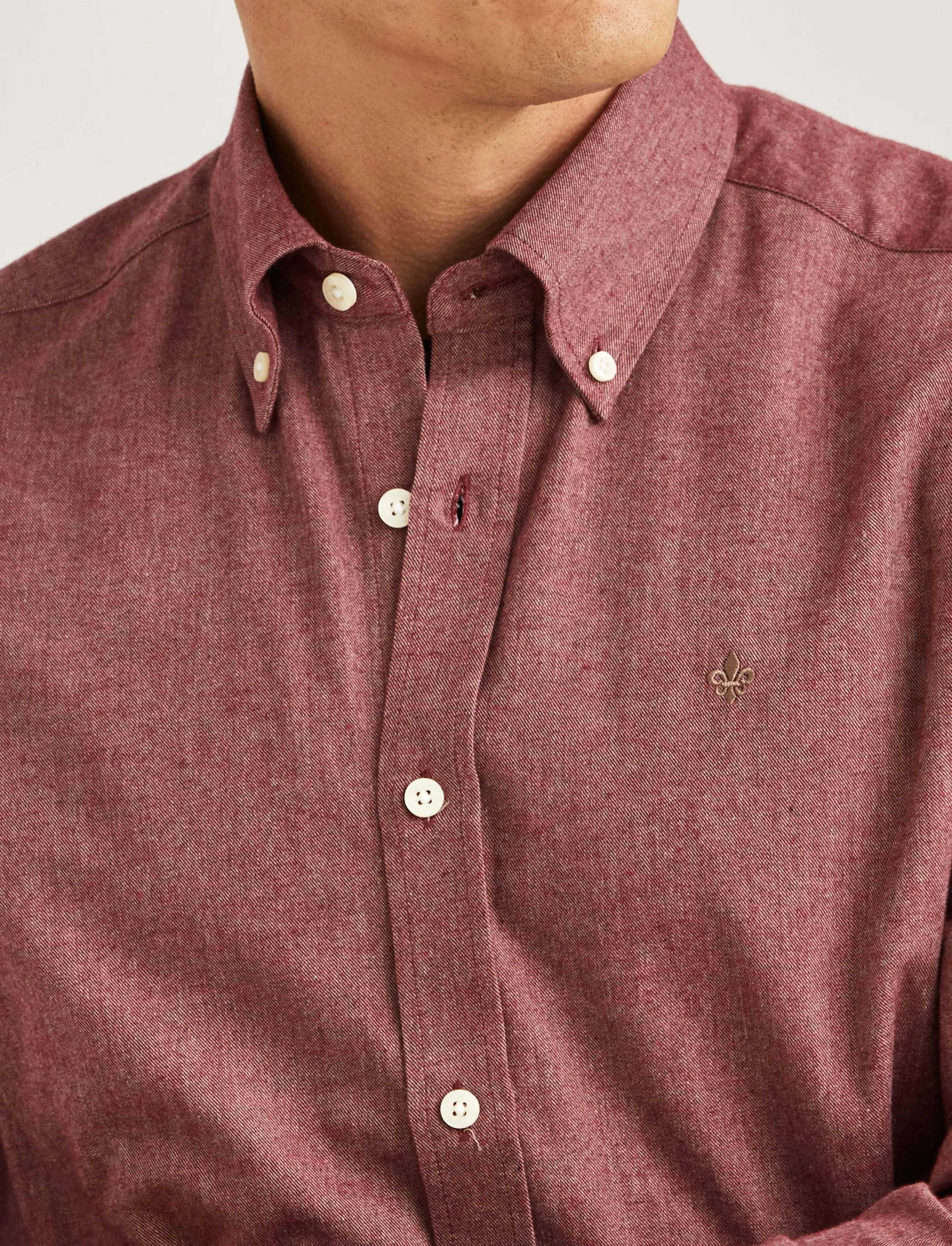 Morris - Watts Flannel Shirt-Slim Fit - wine red - 5