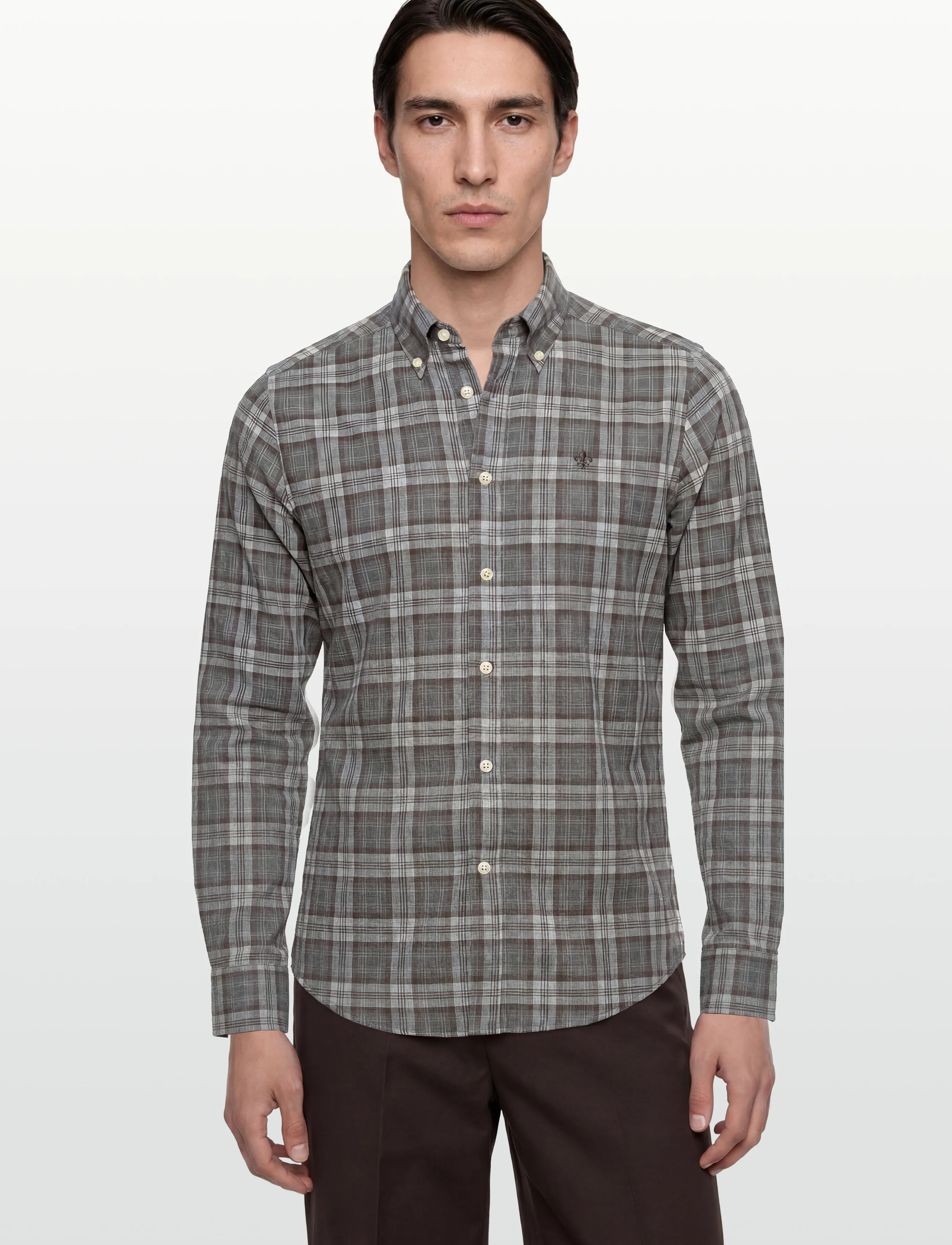 Morris - Watts Check Shirt-Slim Fit - grey - 3
